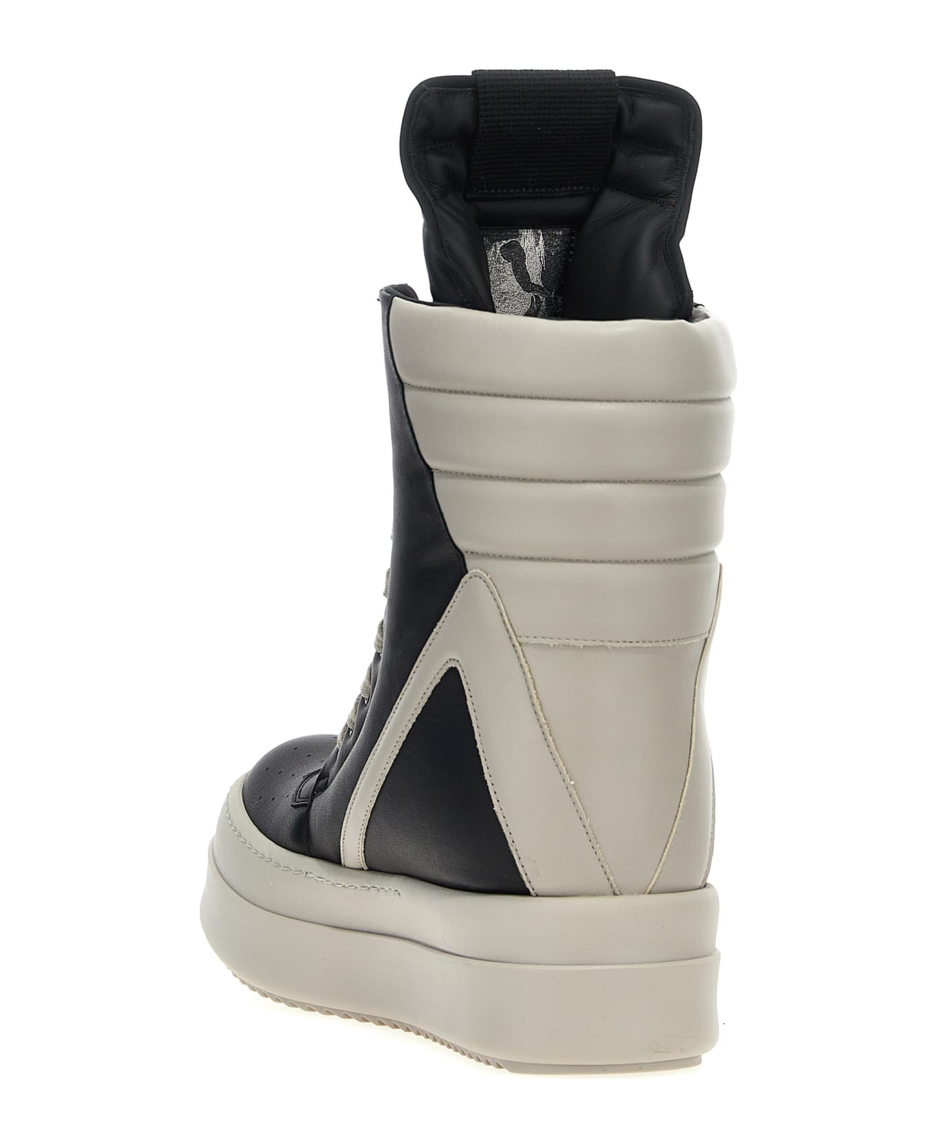 Rick Owens 'mega Geobaskets' Sneakers - White/Black