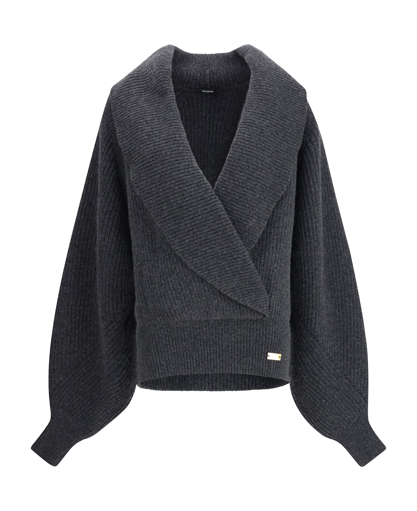 Balmain Oversized Wrap-effect Sweater