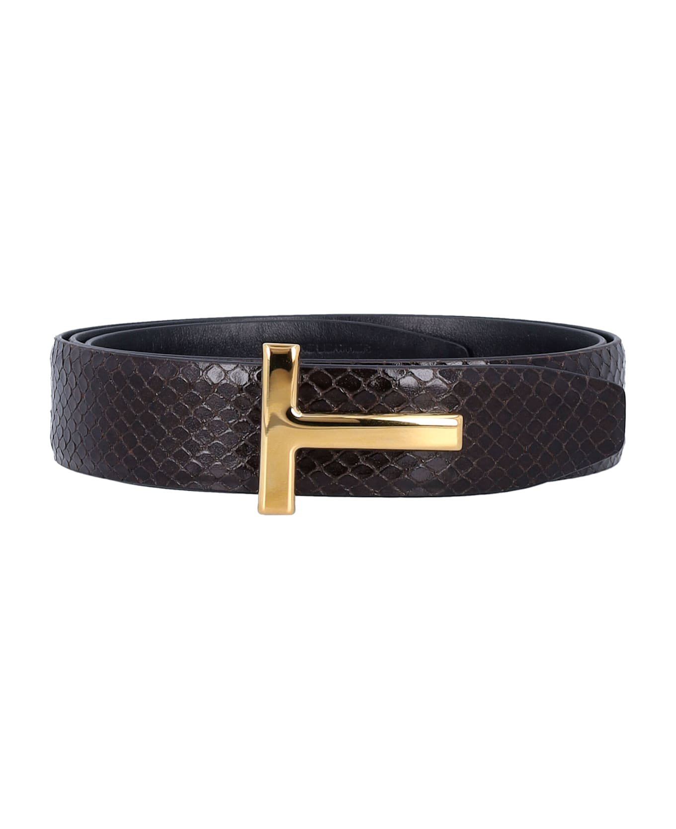 Tom Ford Printed Python Belt - EBONY