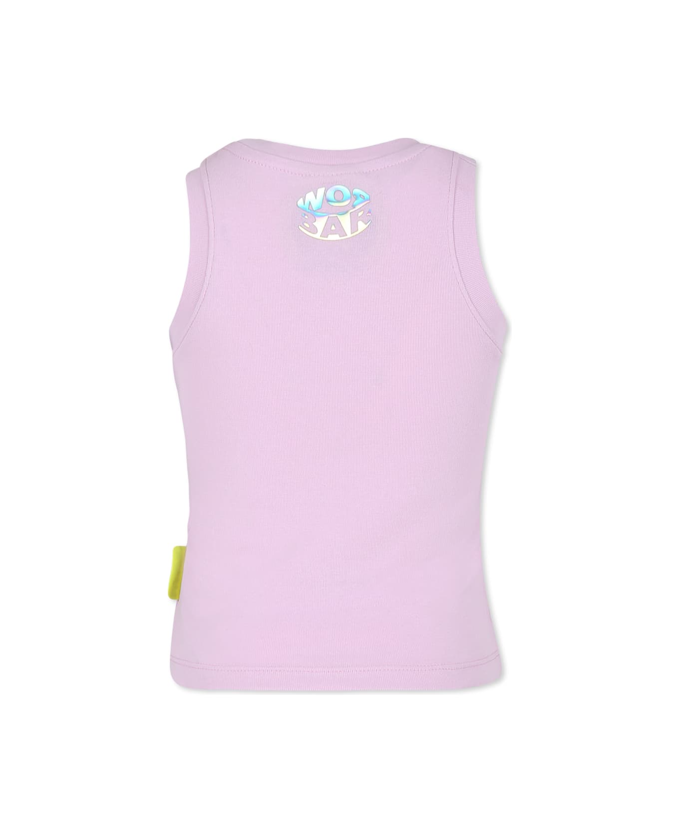 Barrow Pink Tank Top For Girl With Smiley - Pink