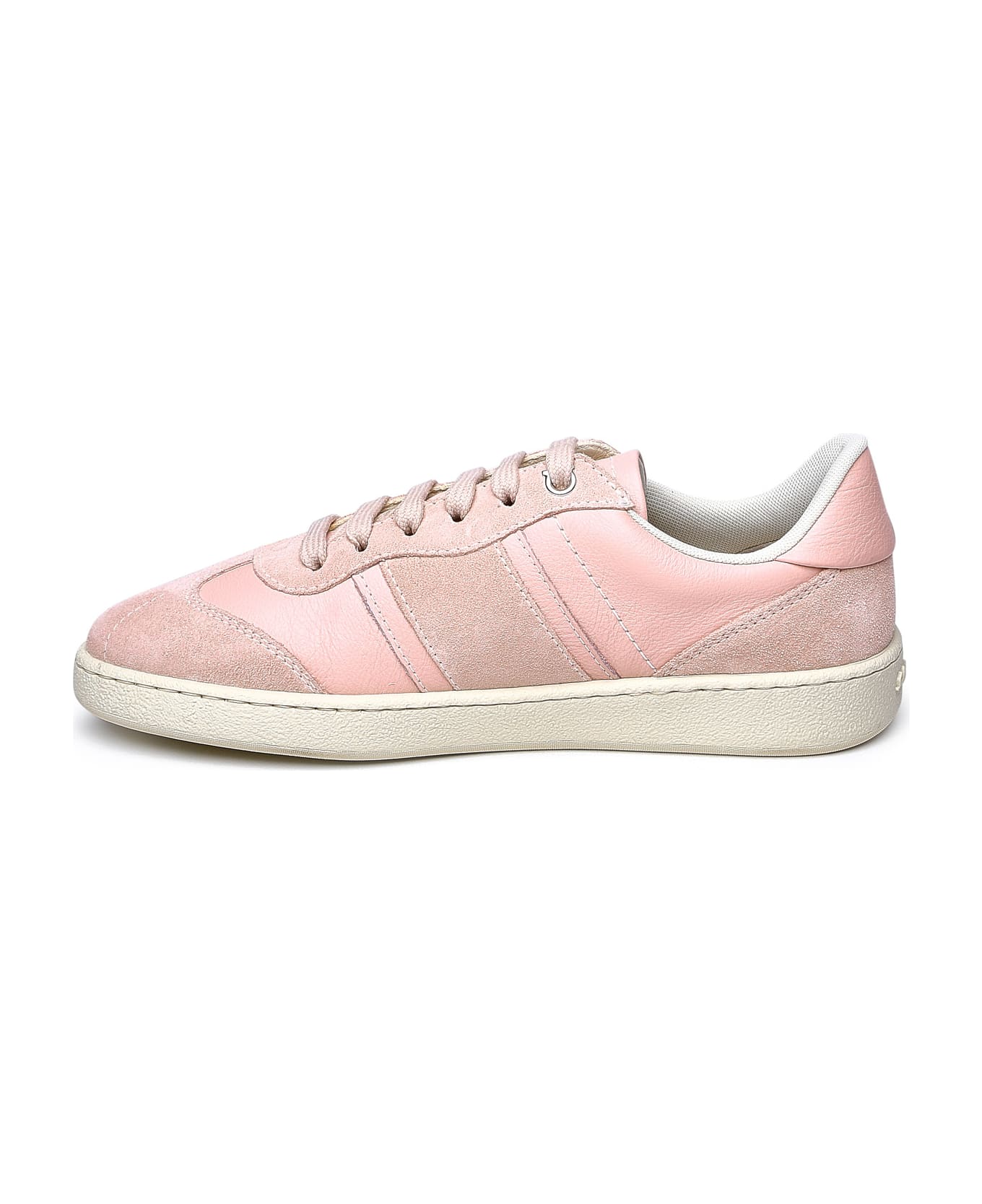 Ferragamo Pink Leather Sneakers - Pink
