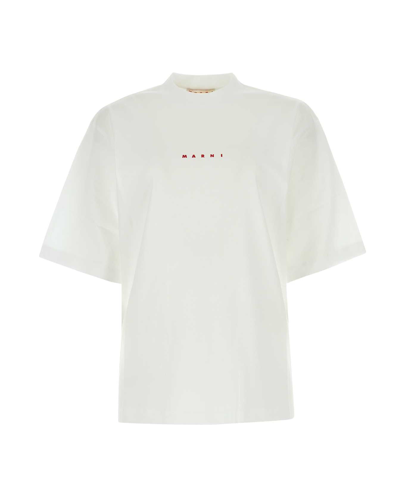 Marni White Cotton Oversize T-shirt - LILYWHITE