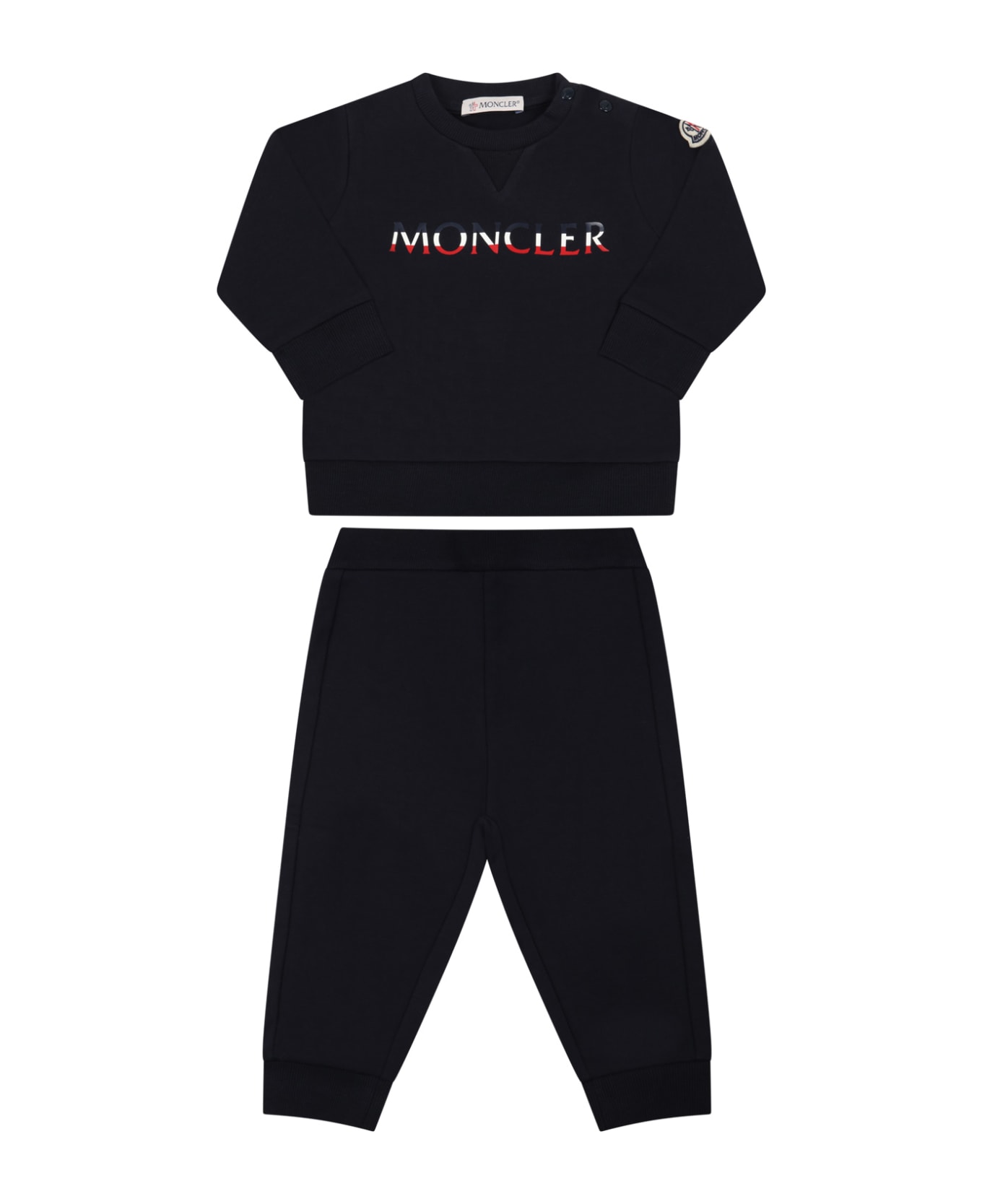 Moncler Blue Traksuit For Baby Boy With Logo - NAVY