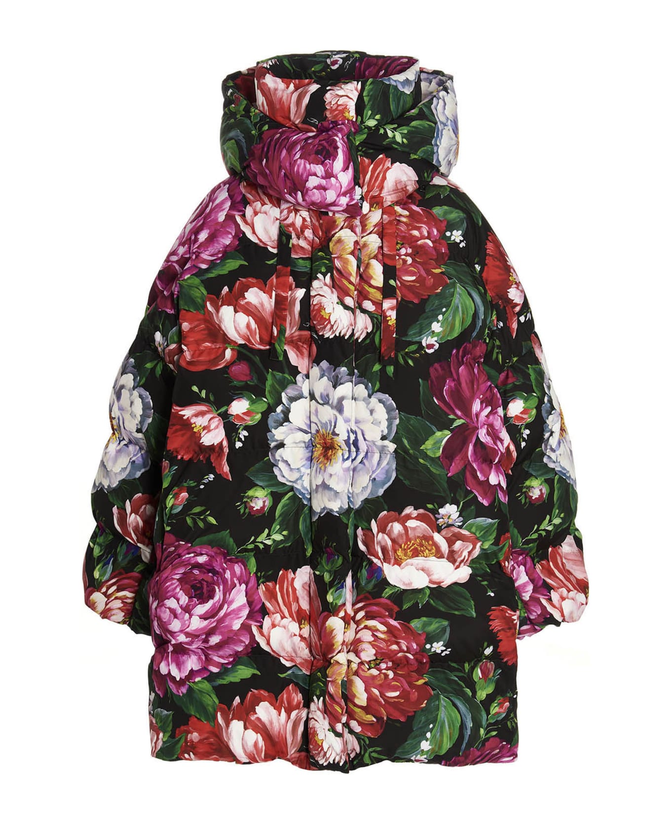 Dolce & Gabbana Floral Print Midi Down Jacket - Multicolor