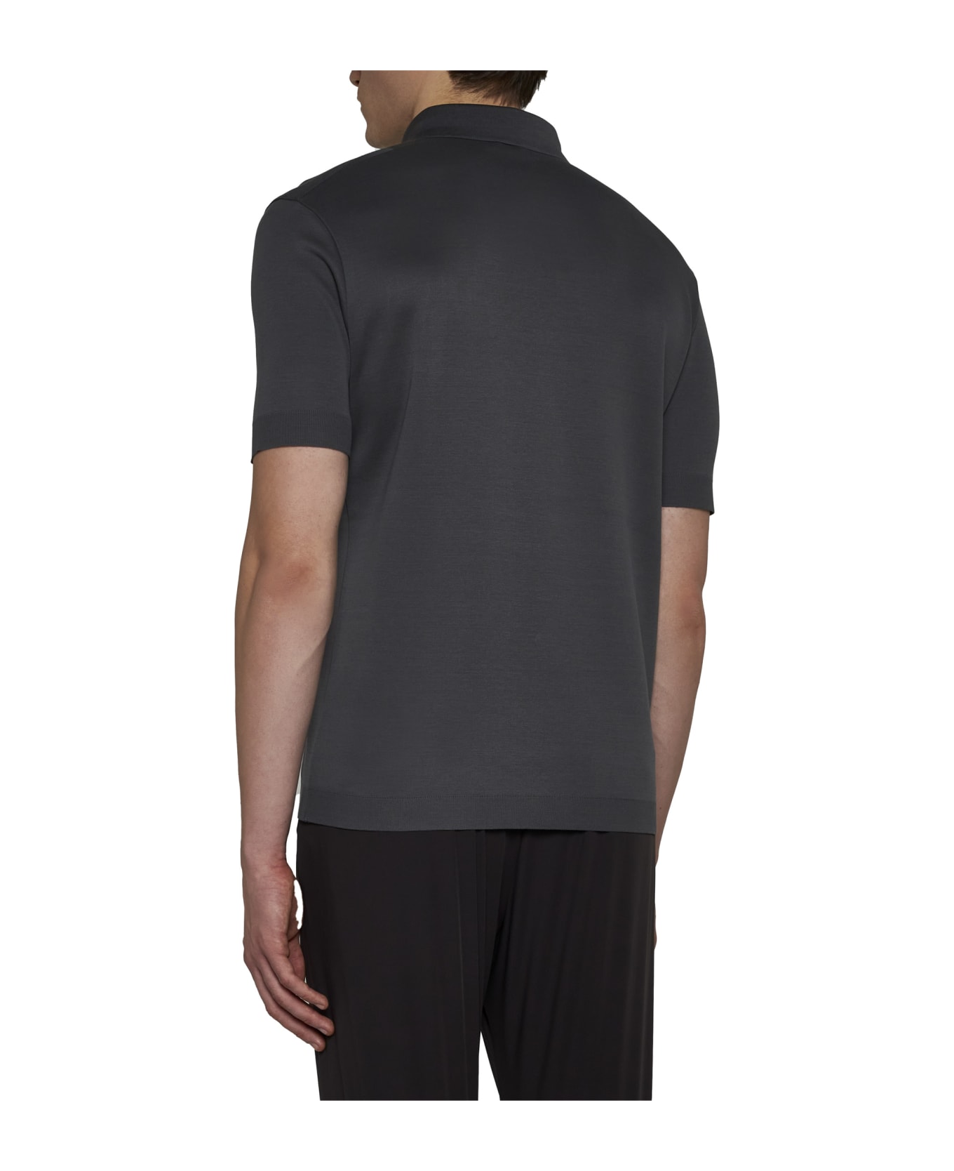 Herno Short-sleeved Polo Shirt - Grigio metallo
