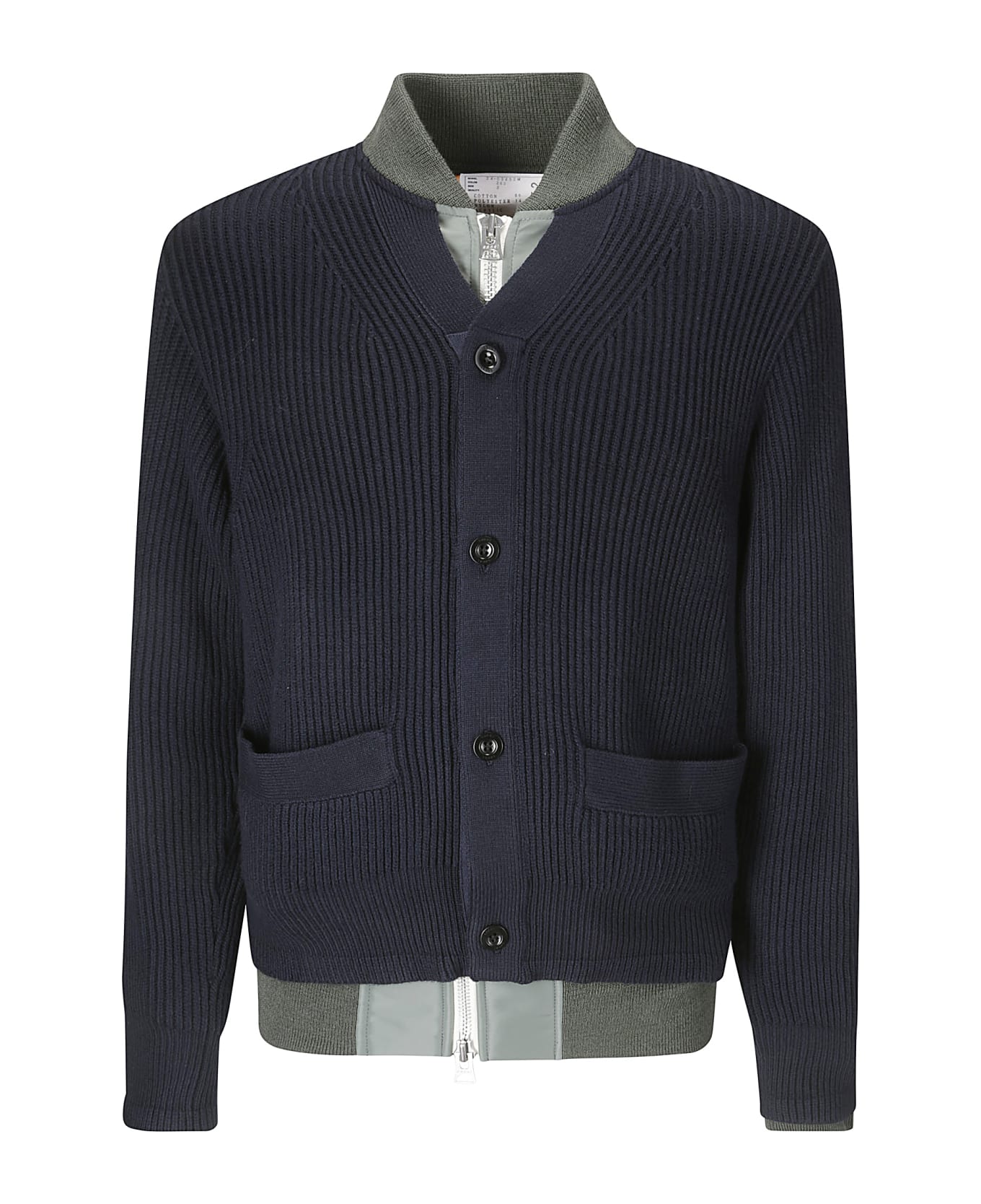 Sacai Cardigan Jacket - Navy×b/khaki