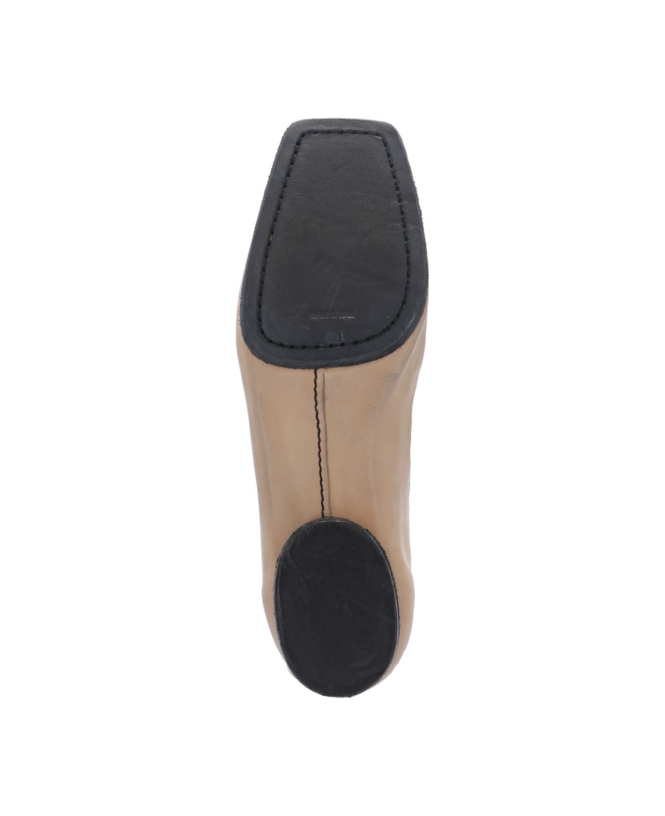 Uma Wang Leather Ballet Shoes - Natural