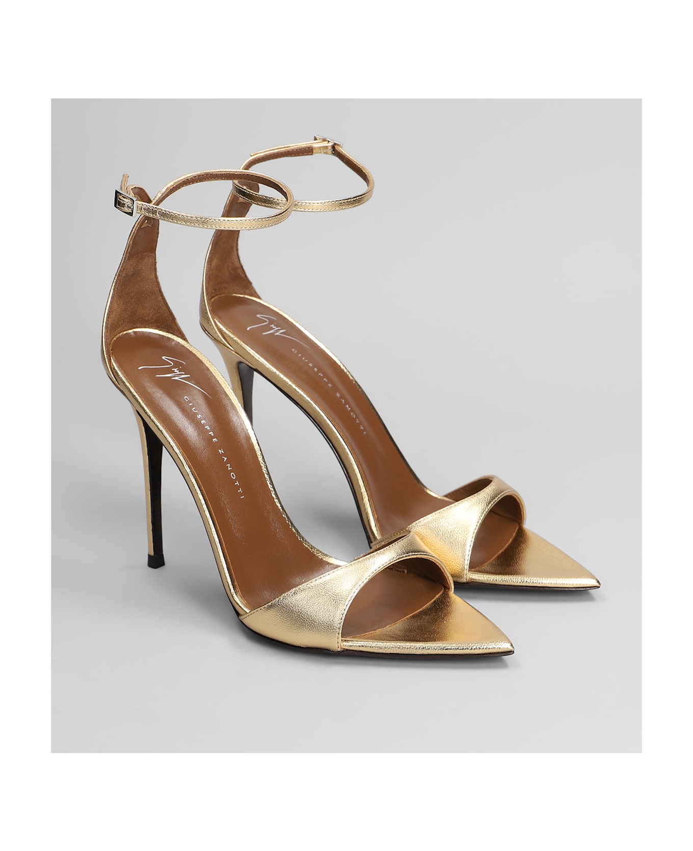 Giuseppe Zanotti Intriigo Strap 105 Sandals In Gold Leather - gold