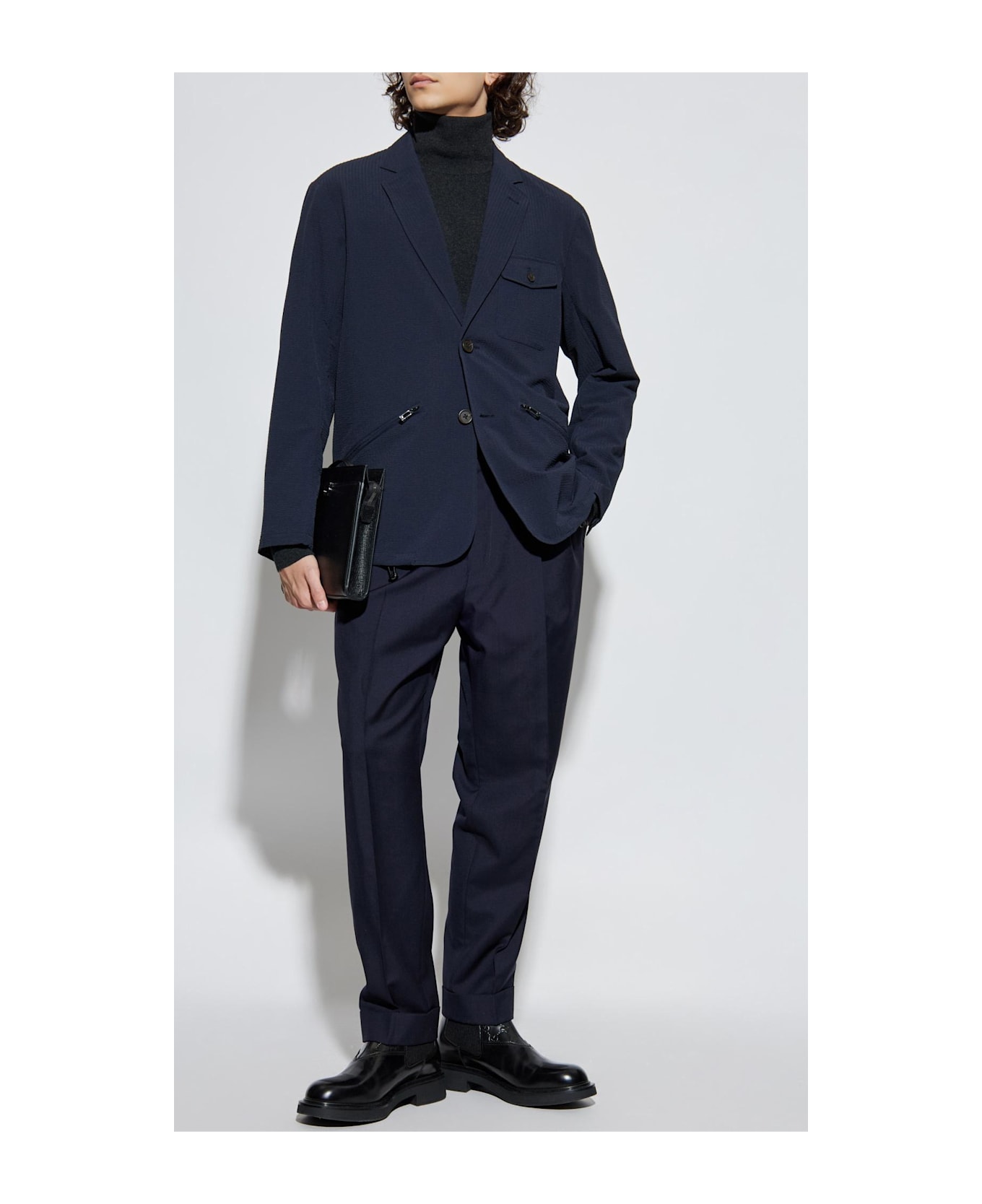 Emporio Armani Blazer With Open Lapels - Blue