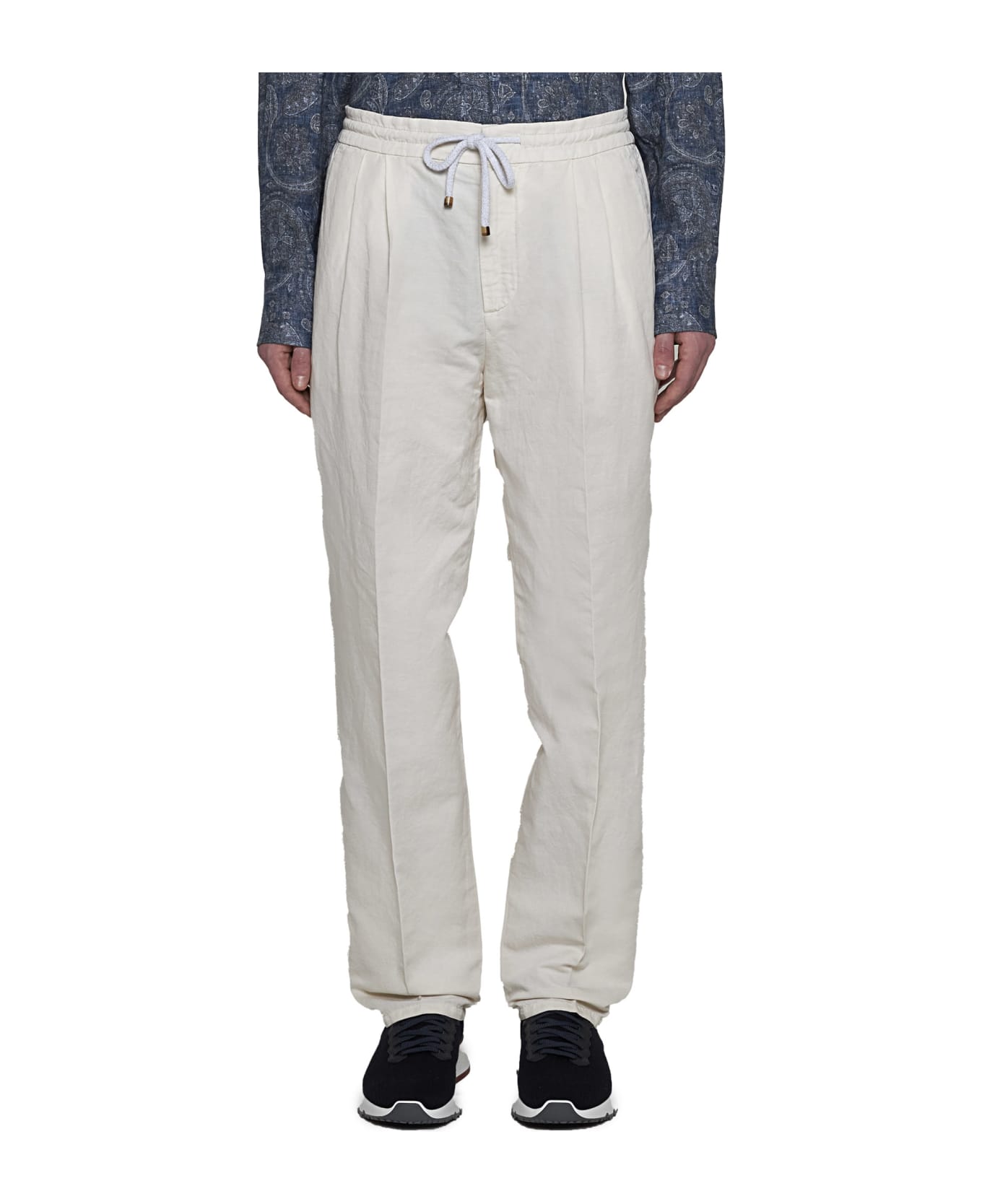 Brunello Cucinelli Pleated Trousers - White