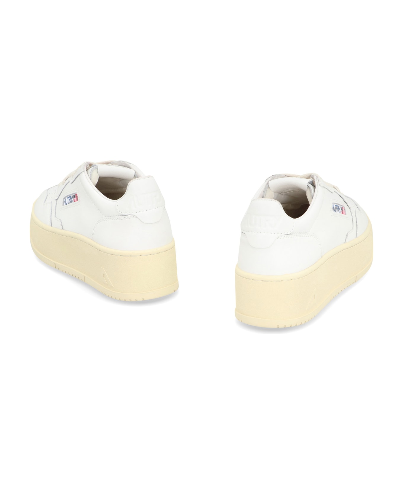 Autry Medalist Leather Platform Sneakers - White