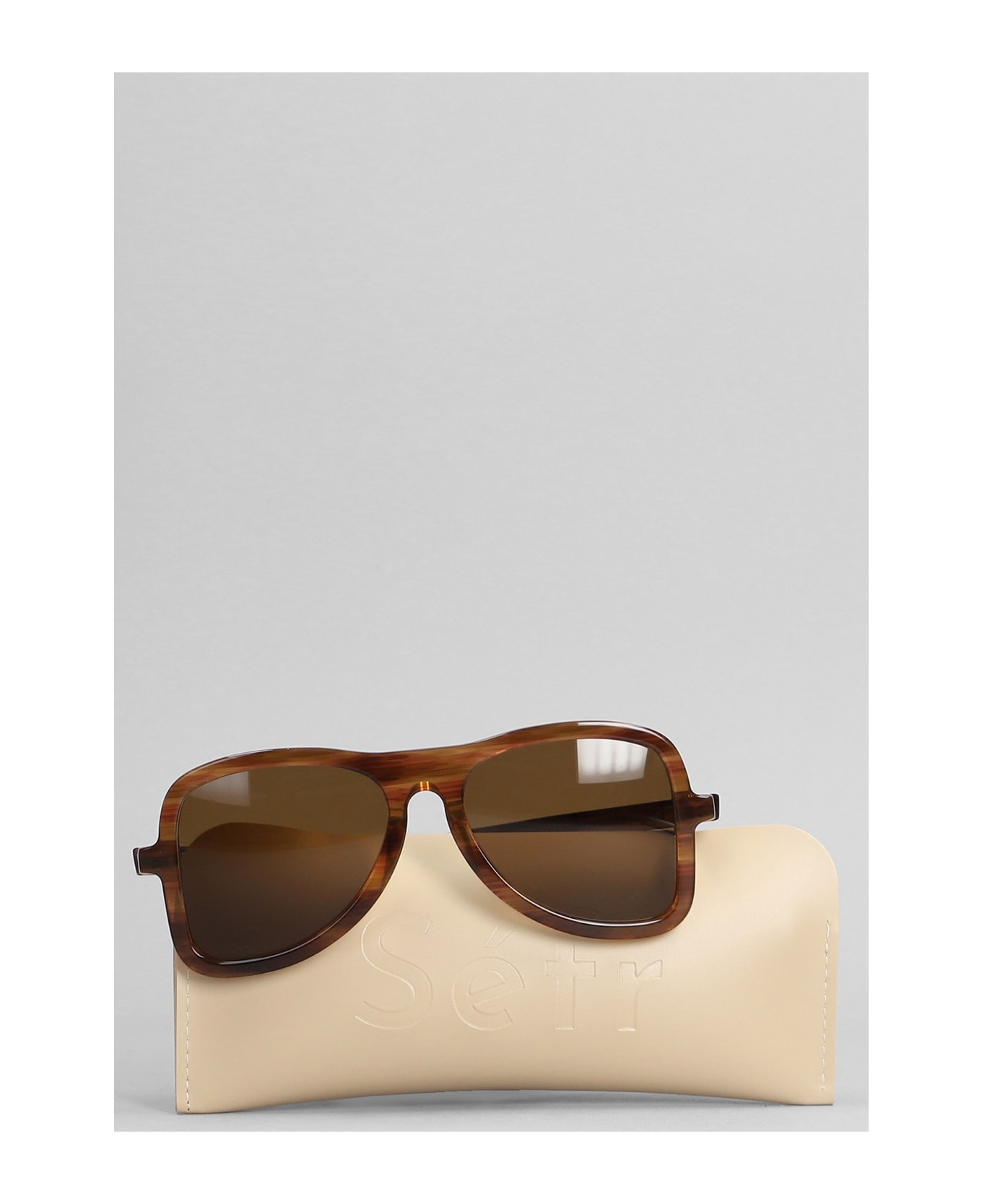 Séfr Sunglasses In Brown Acetate - brown
