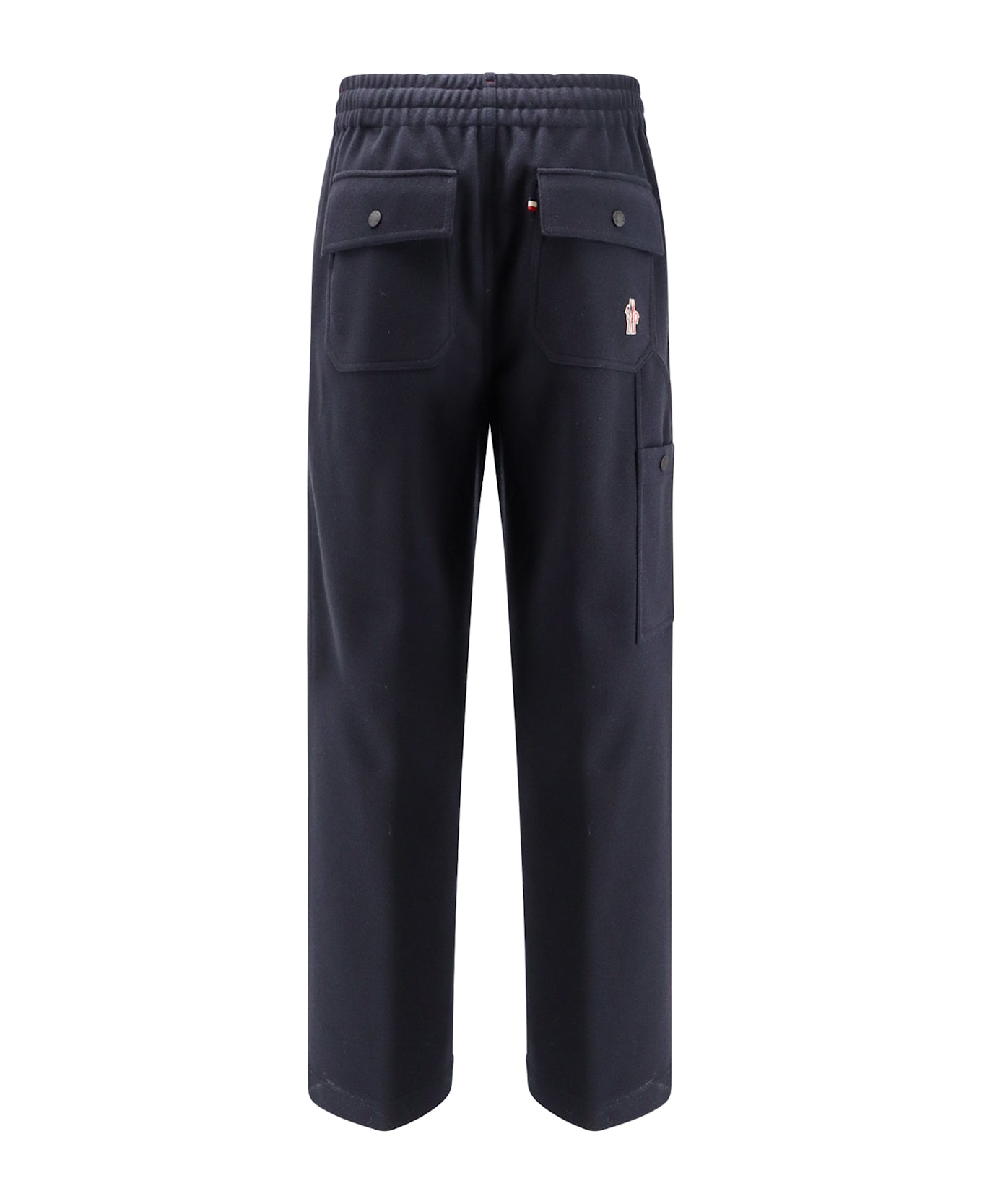 Moncler Grenoble Interlock Trousers With Embossed Logo - navy