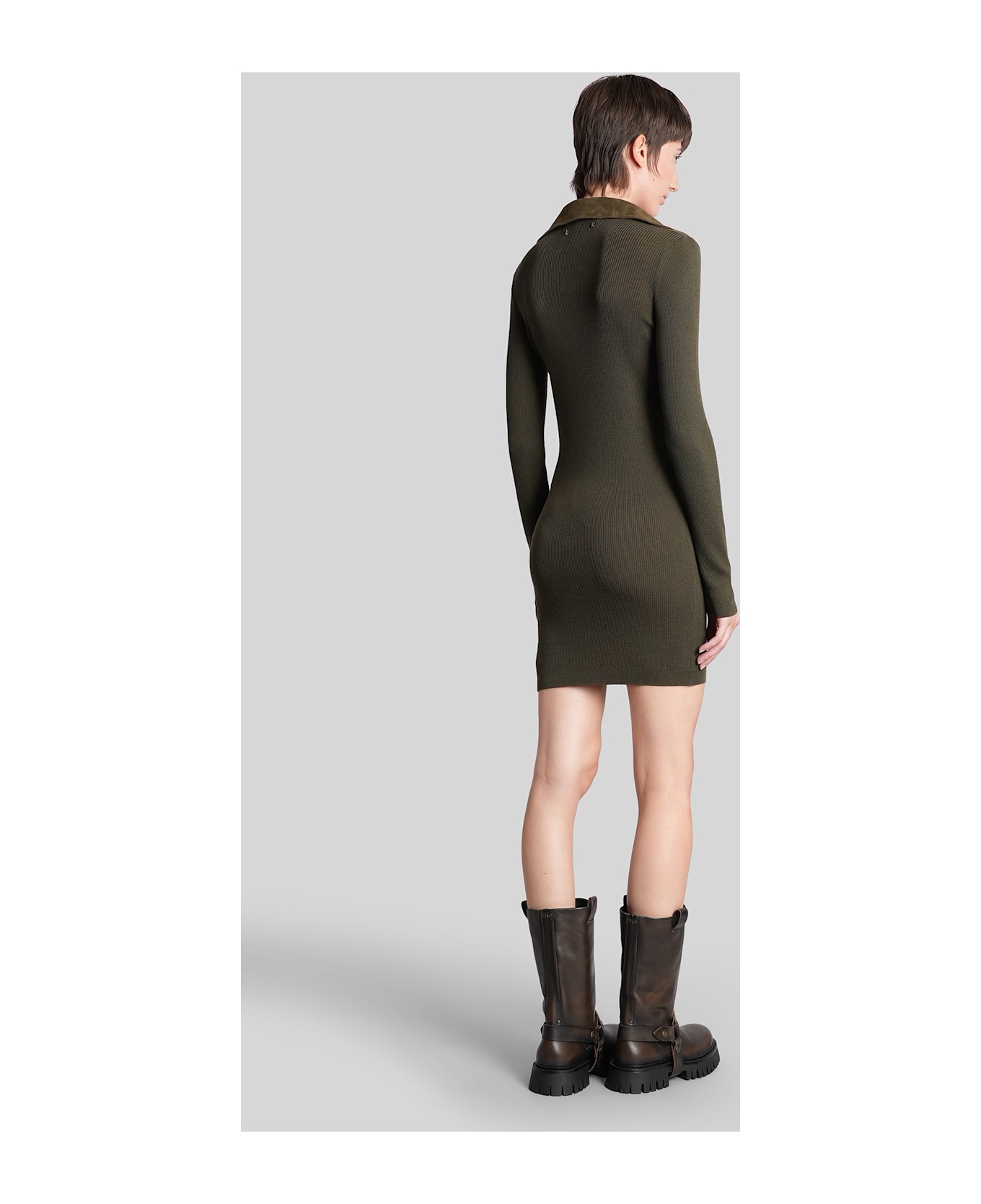 Golden Goose Orly Mini Dress In Green Cotton - green