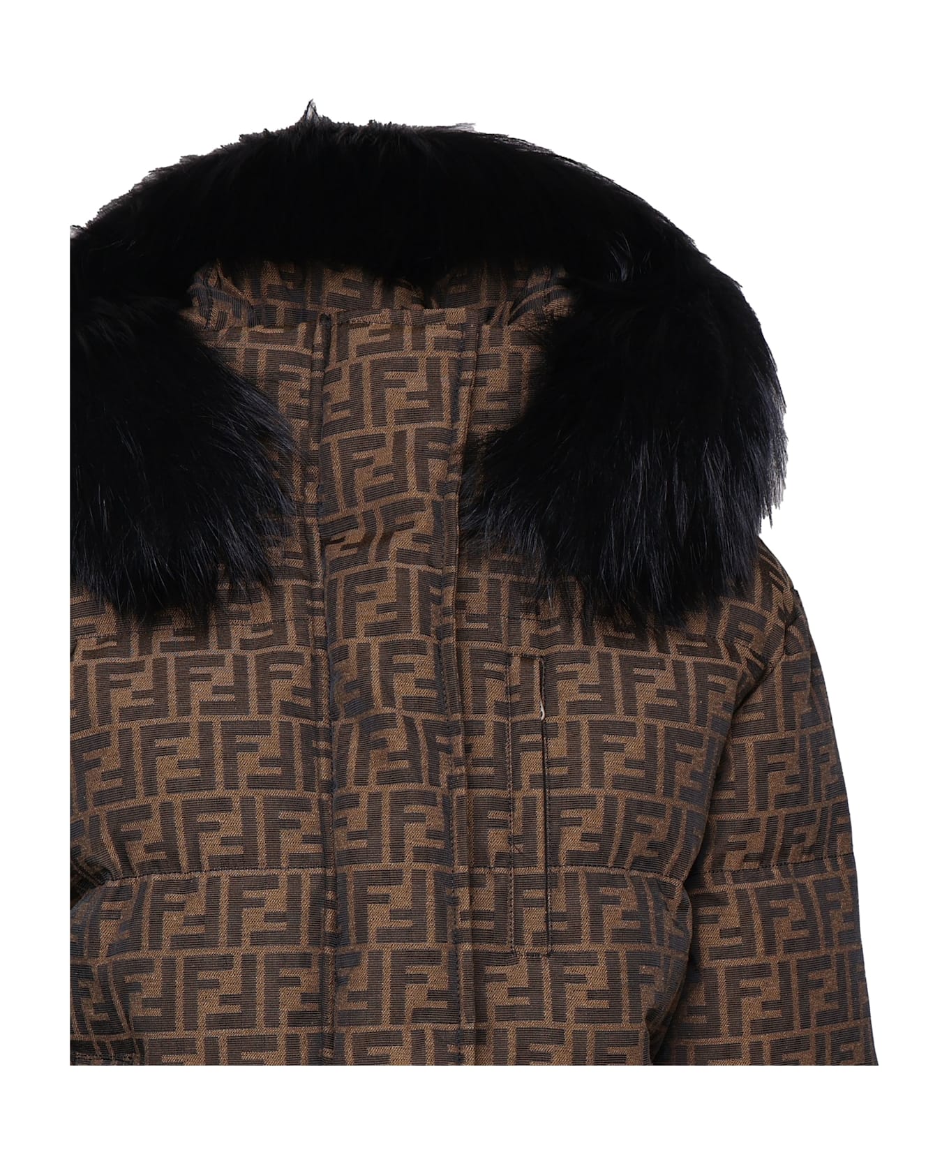 Fendi Ff Ski Down Jacket - W Tobacco