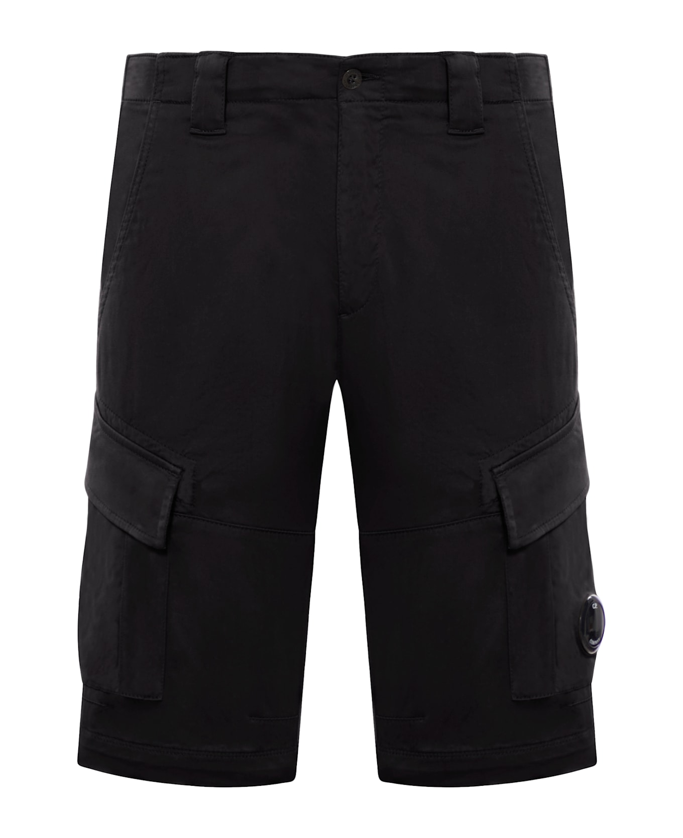 C.P. Company Sateen Stretch Cargo Shorts - BLACK