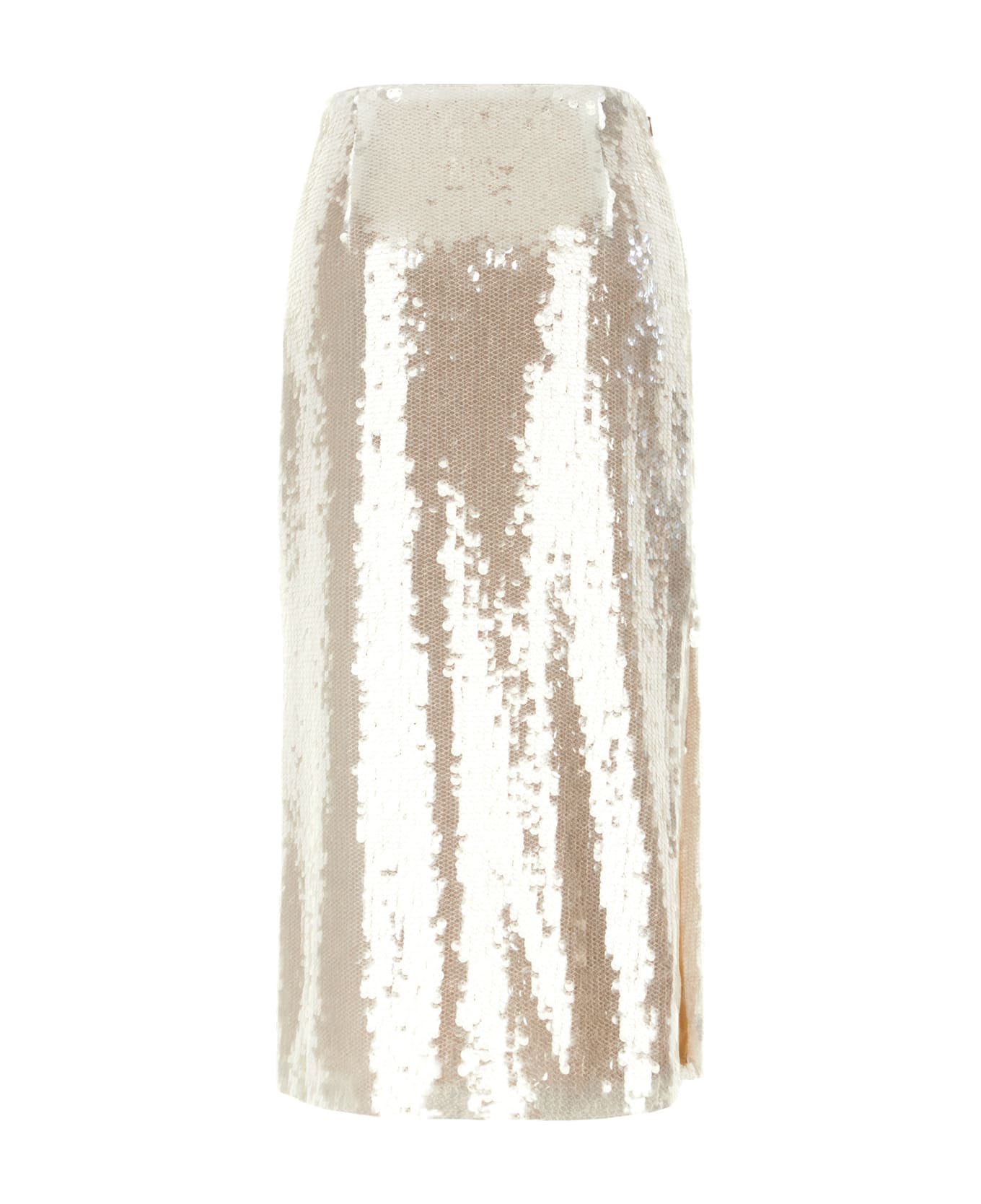 Genny Ivory Polyester Blend Skirt - OFF WHITE