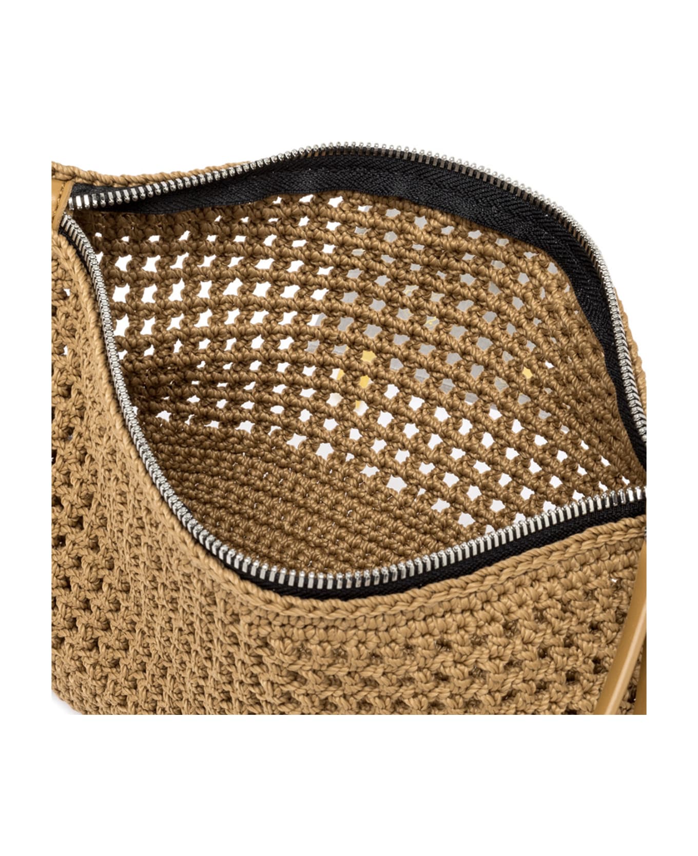 Gianni Chiarini Camel Victoria Clutch Bag In Crochet Fabric - CAMEL クラッチバッグ