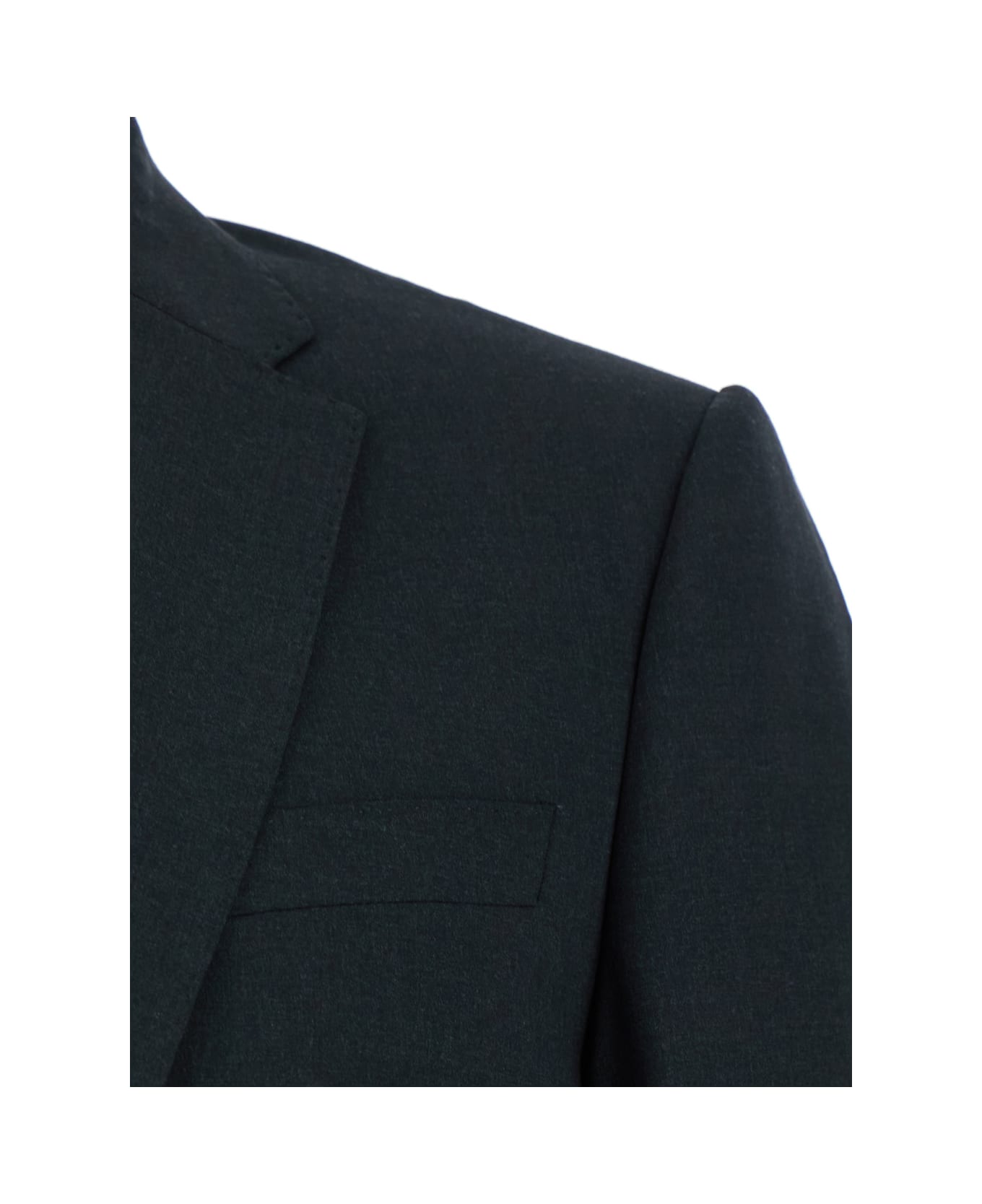 Emporio Armani Grey Single-breasted Suit With Notched Revers In Wool Blend Man - Grey