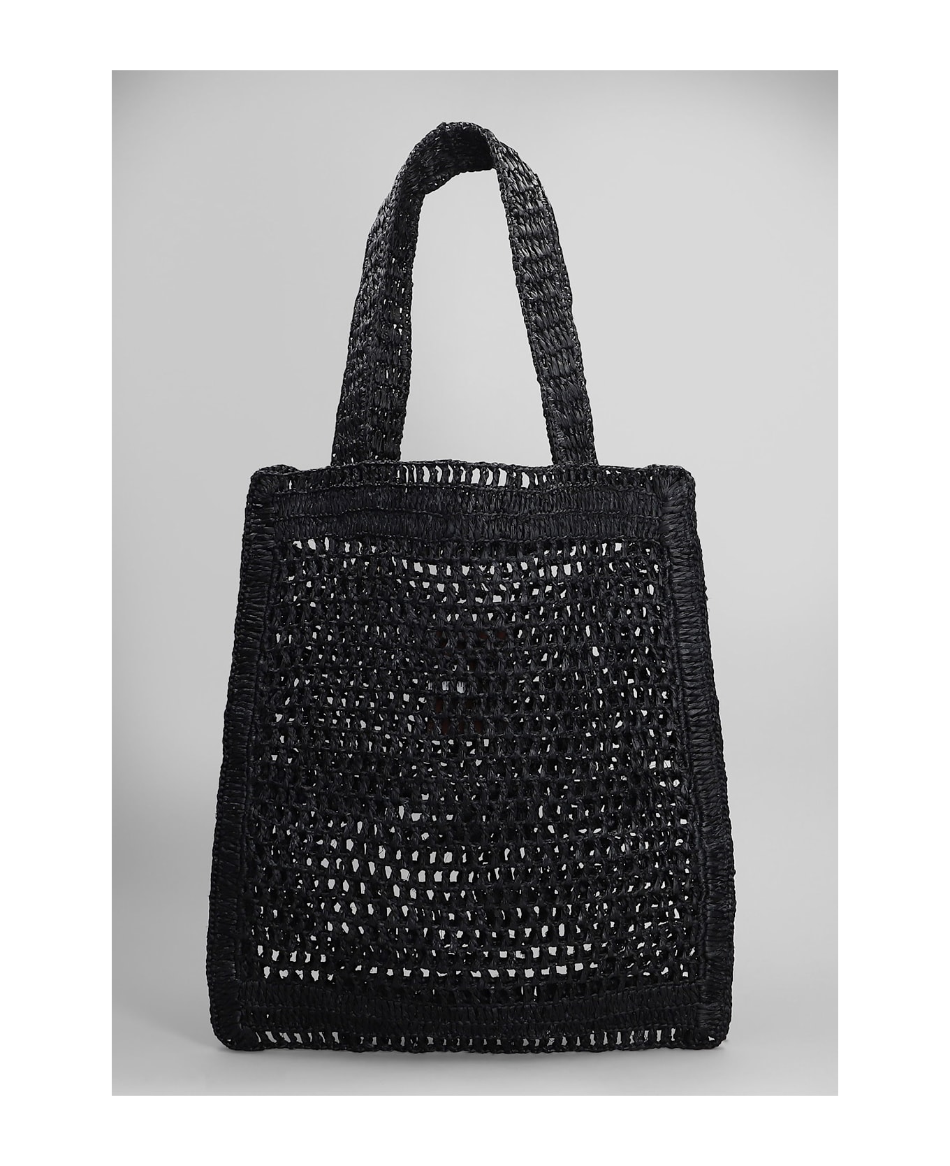 Chloé Summer Banana Tote In Black Raffia - black