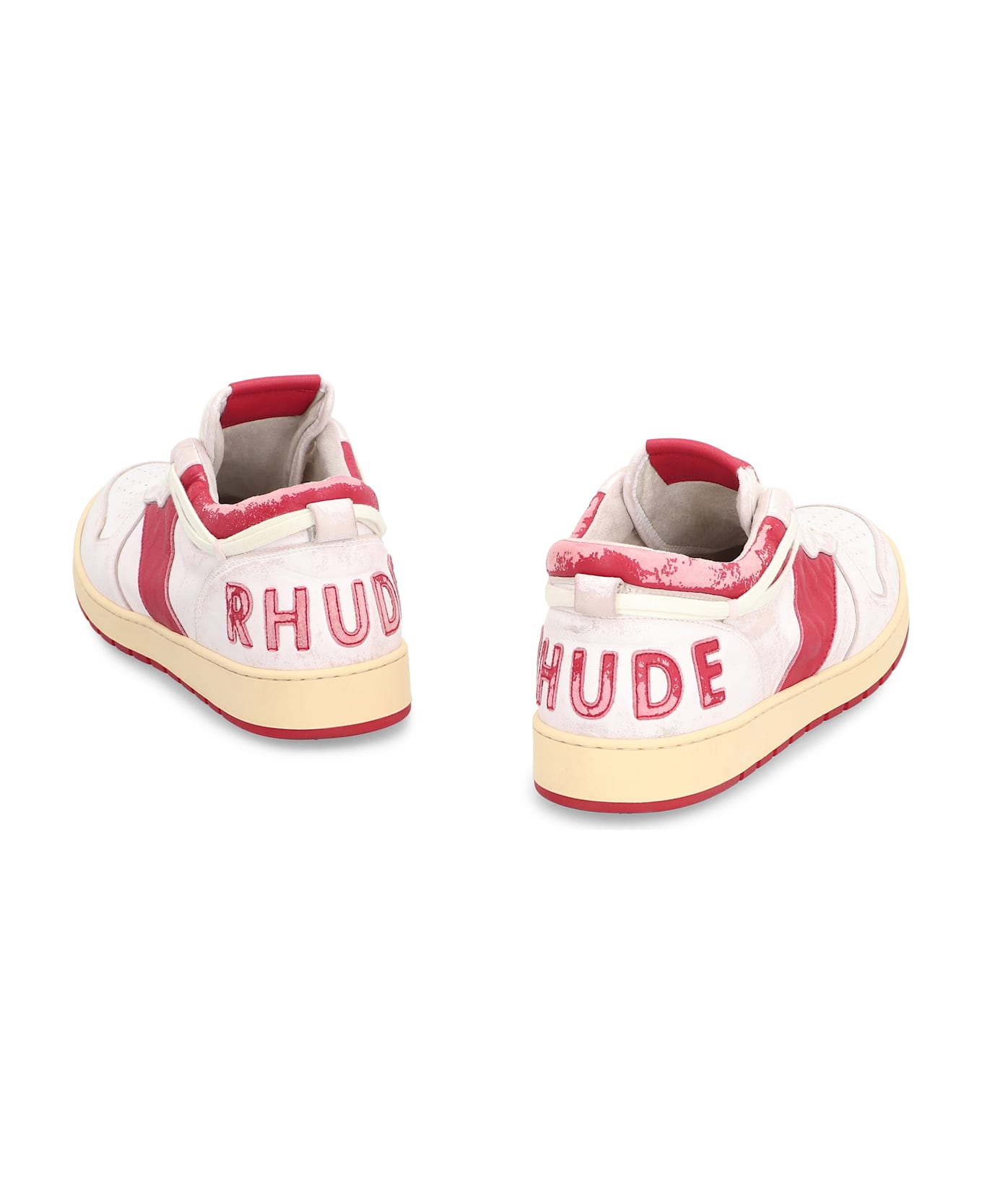 Rhude Rhecess Leather Low-top Sneakers - red