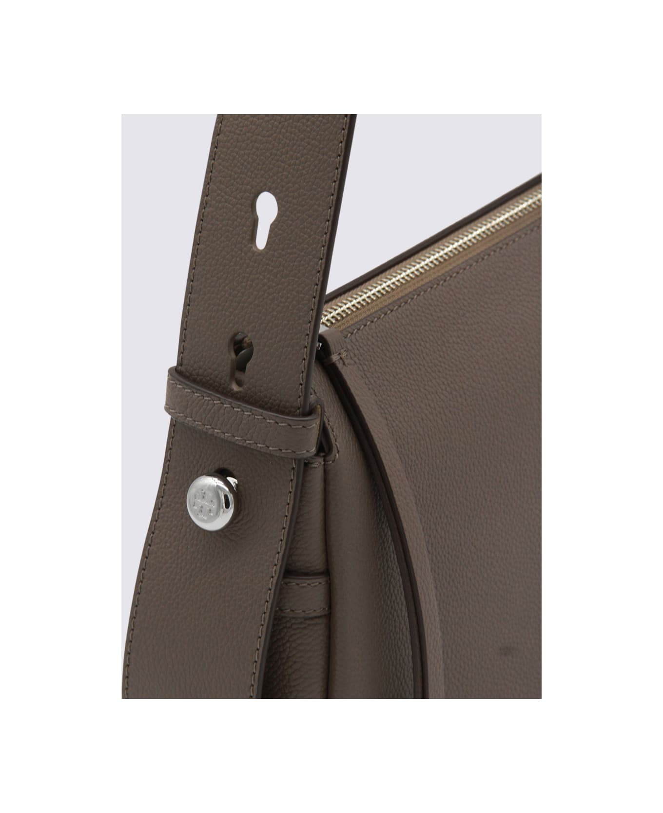 Tory Burch Brown Leather Shoulder Bag - Mushroom