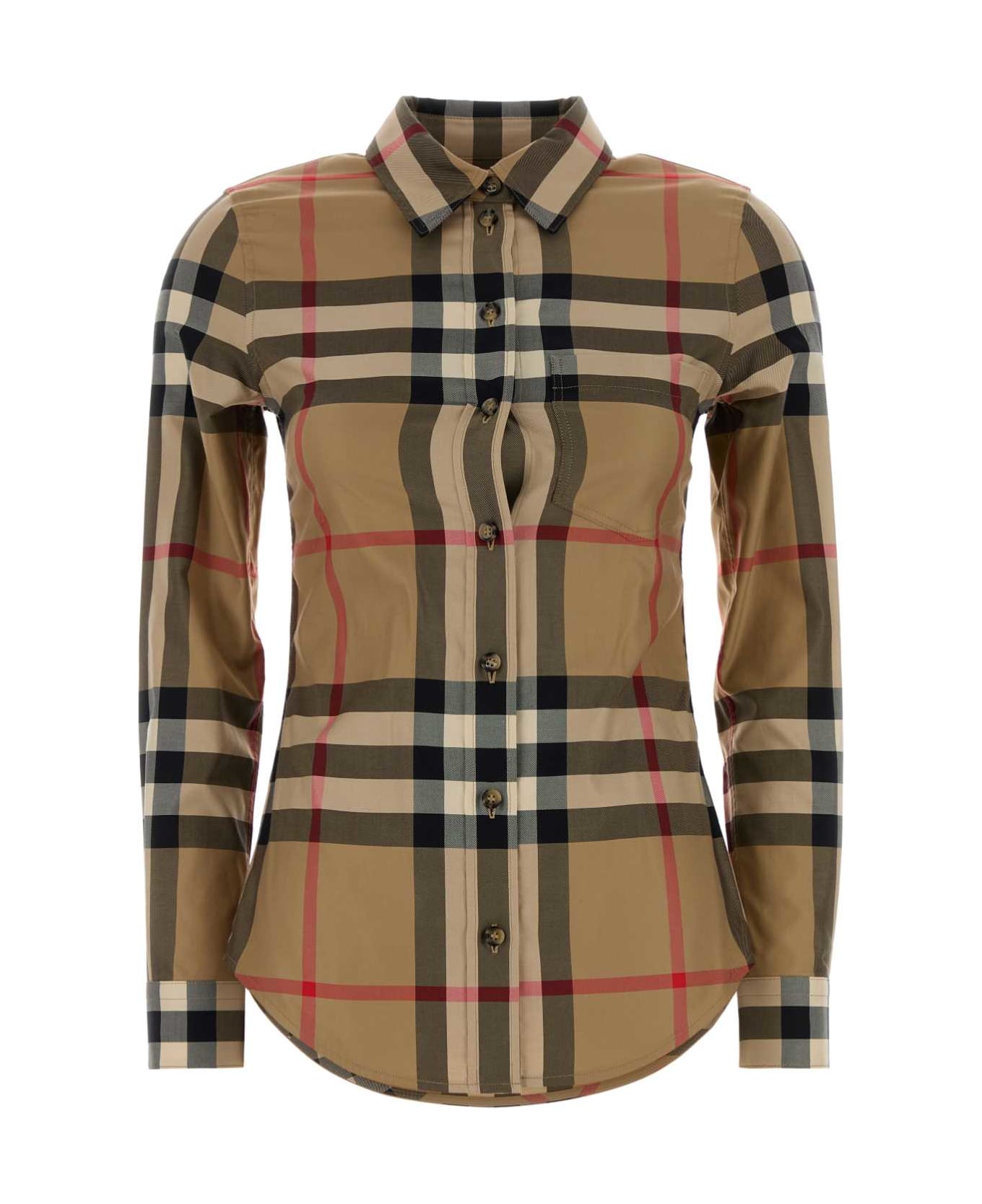 Burberry Embroidered Cotton Shirt - ARCHIVEBEIGEIPCHK