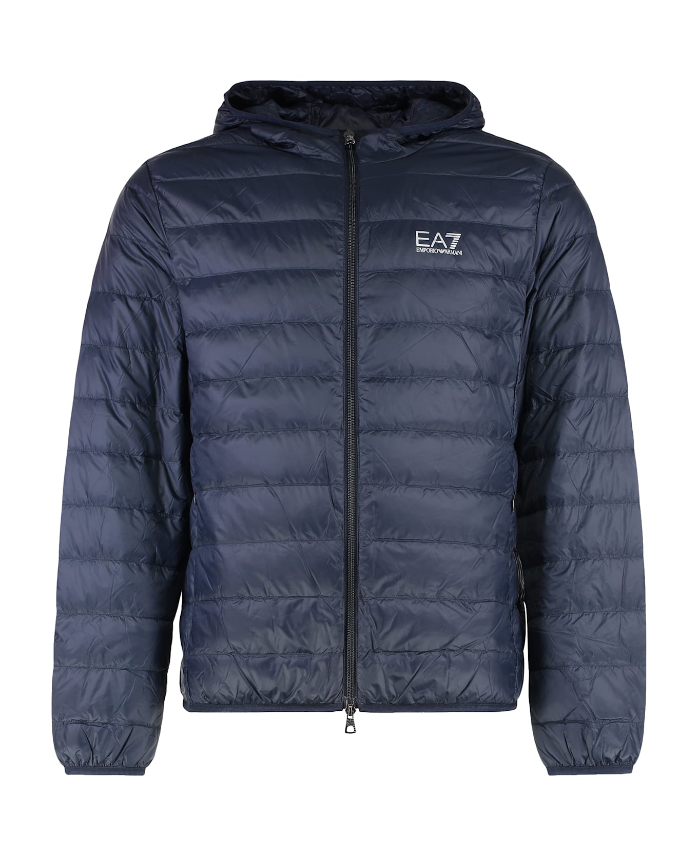 EA7 Hooded Ultra-light Down Jacket - blue