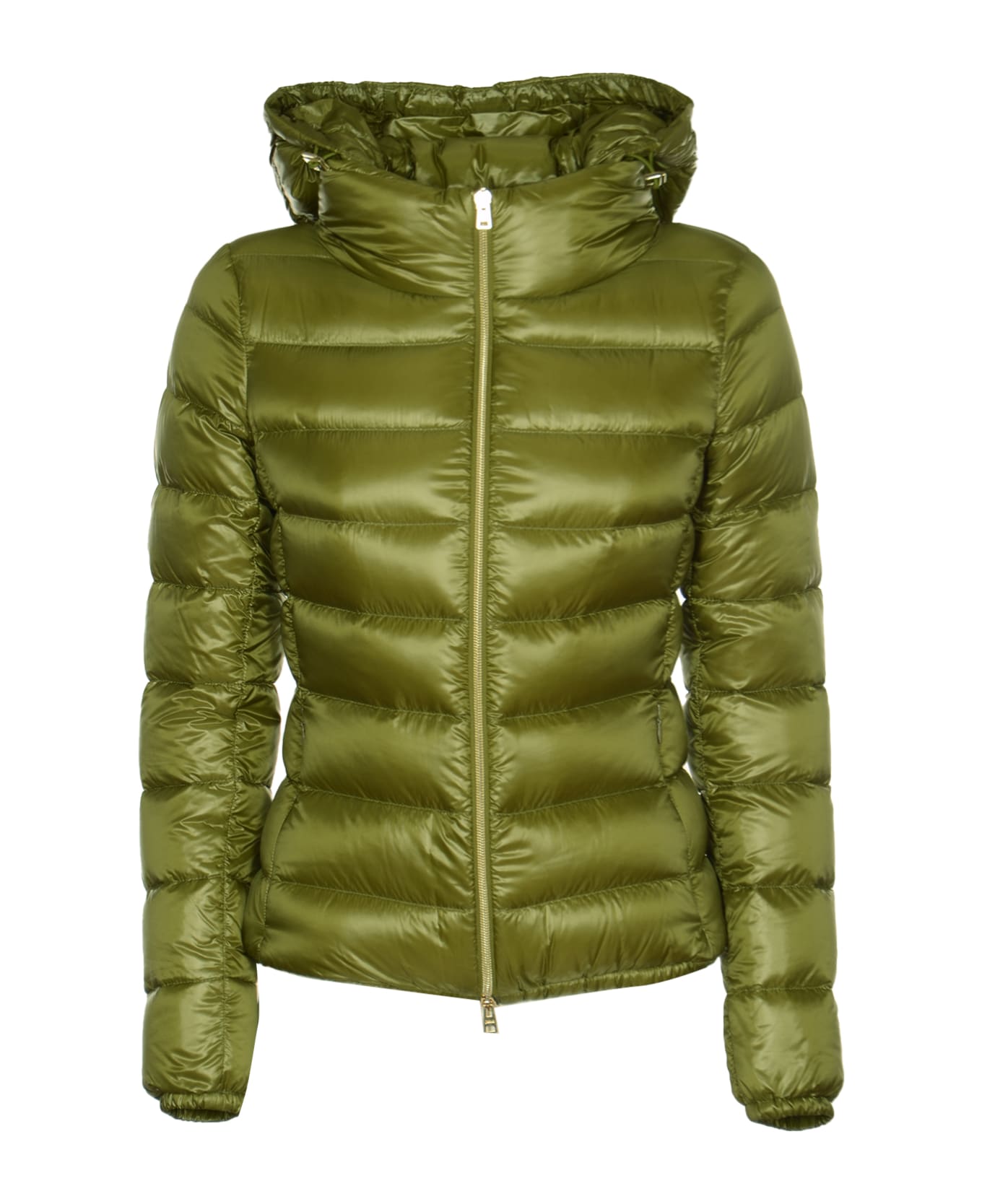 Herno Zip Fitted Padded Jacket - Green