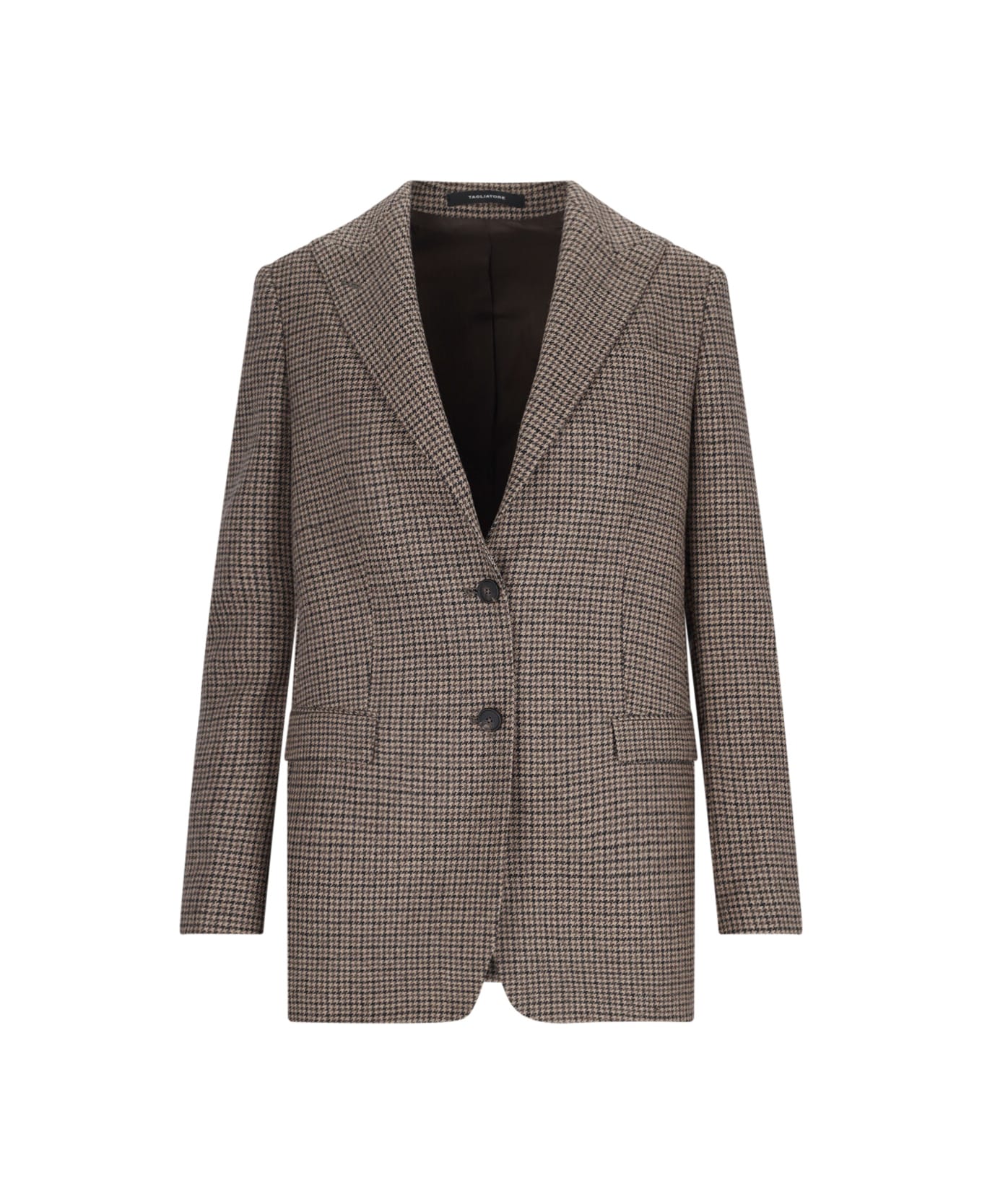 Tagliatore Houndstooth Blazer - Brown ブレザー