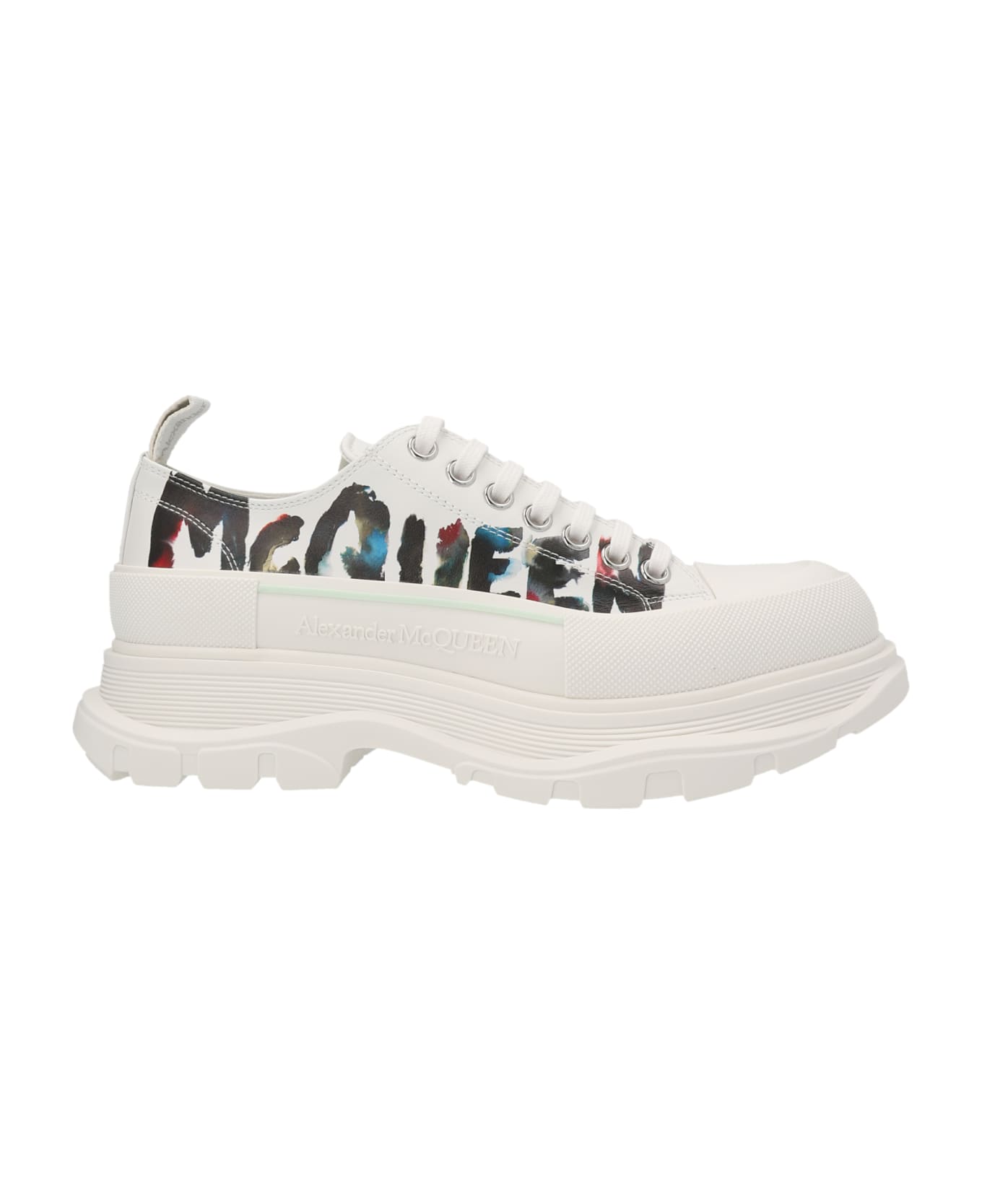 Alexander McQueen Tread Slick Lace-up Shoes - Op Wh Whi Sil Multi