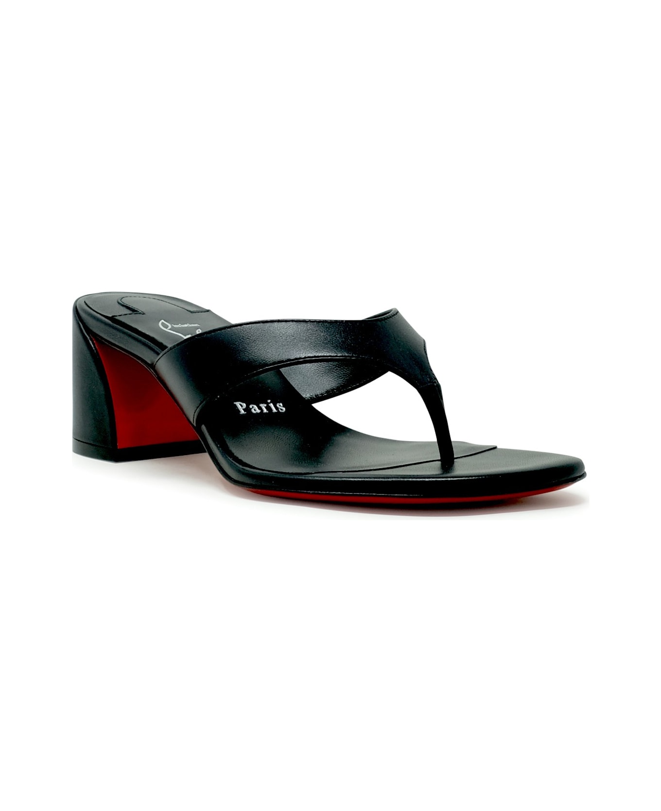 Christian Louboutin Black Nappa/lining Janetonga 55 Mule Sandals - BLACK