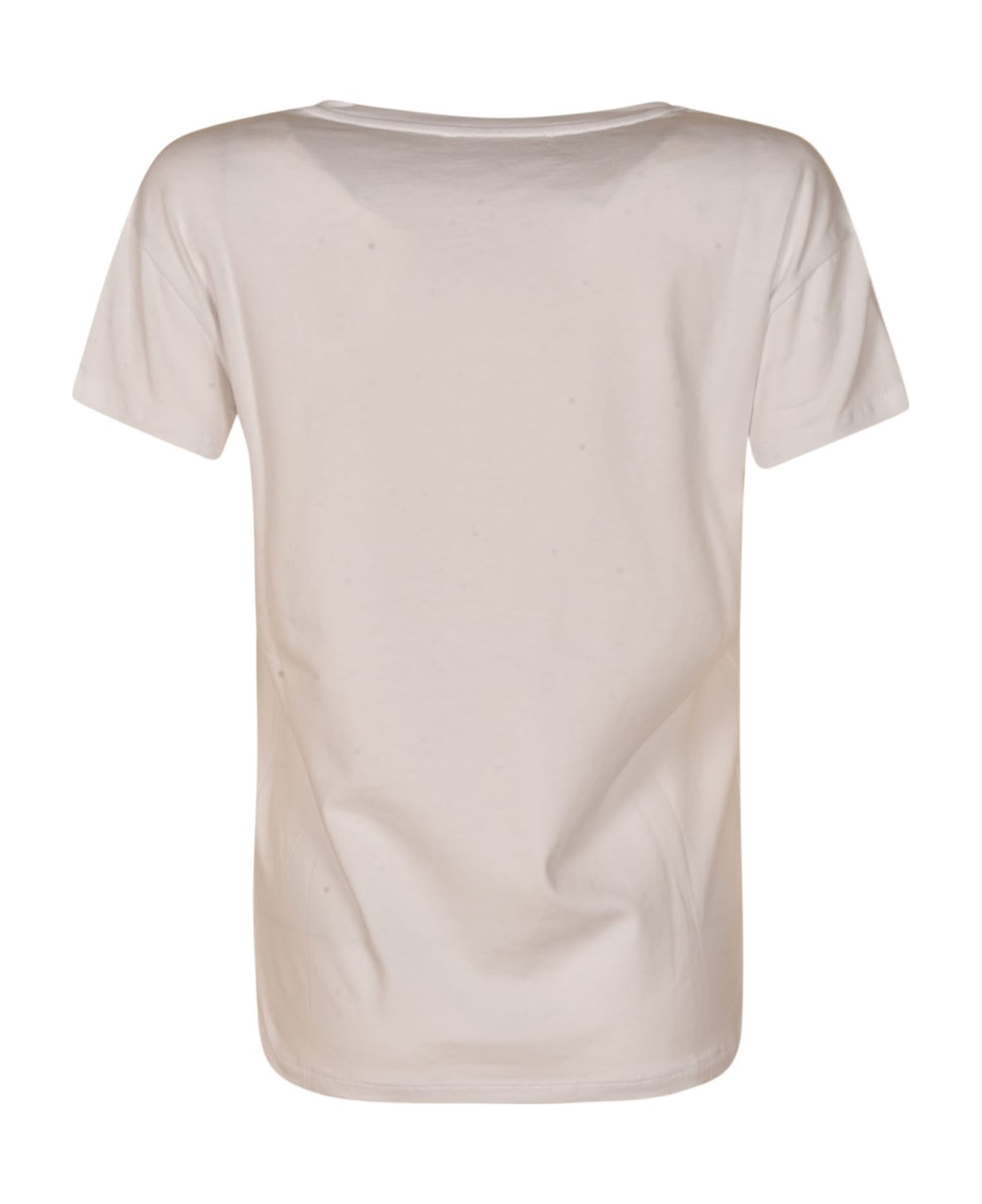 Blugirl Chest Logo V-neck Regular T-shirt Blugirl - WHITE