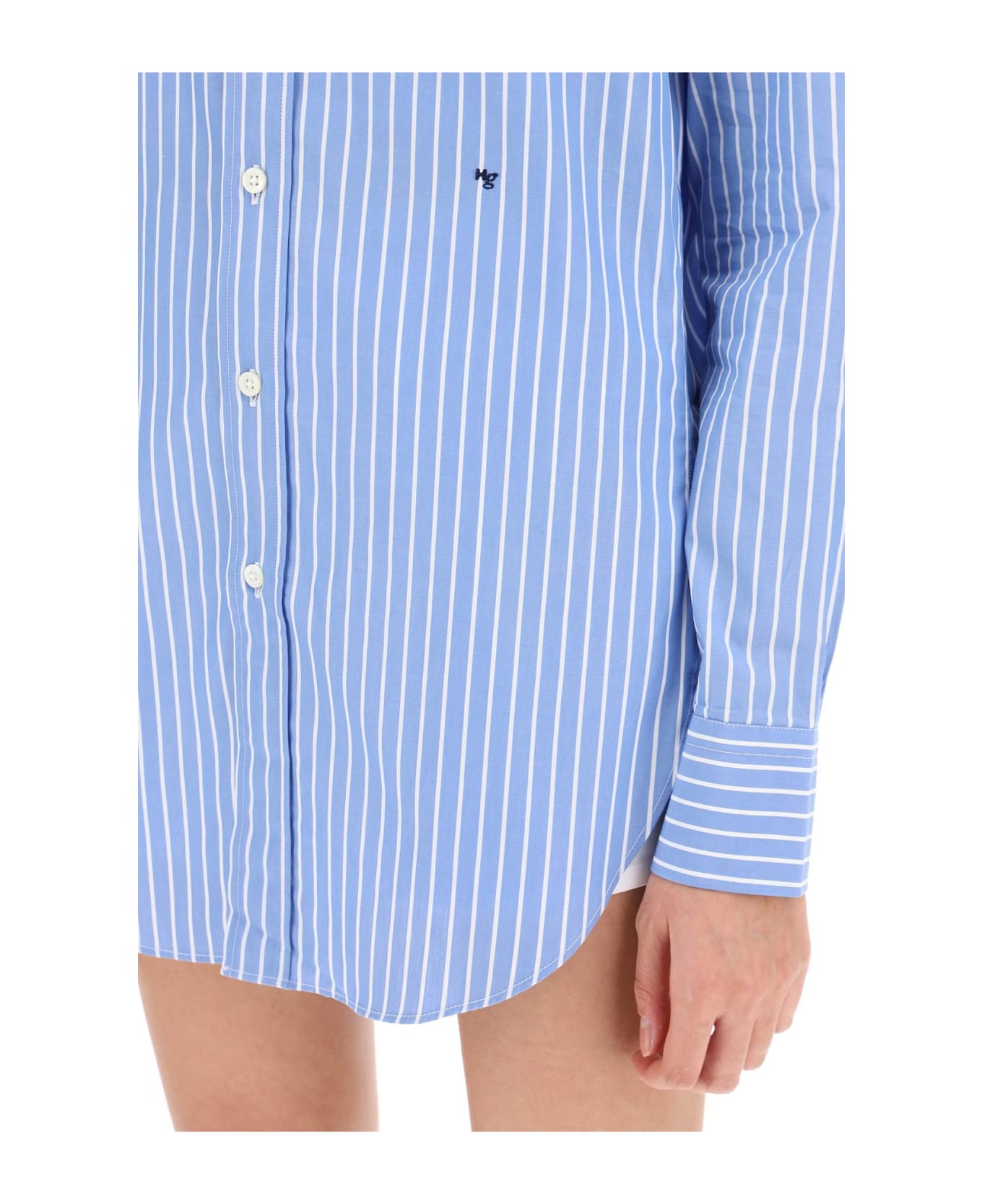 HommeGirls Striped Poplin Shirt - BLUE WHITE (Blue) シャツ