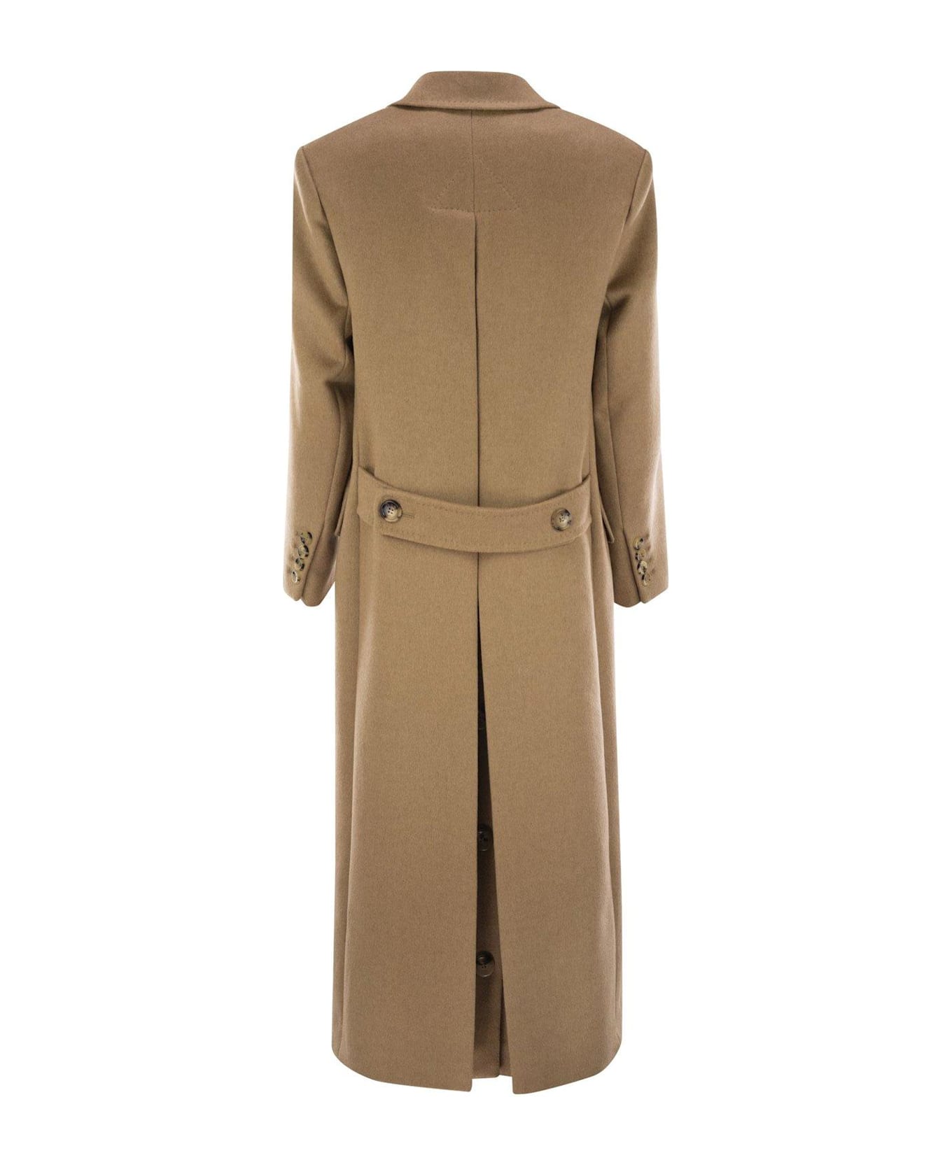Max Mara Double-breasted Long-sleeved Coat - Beige