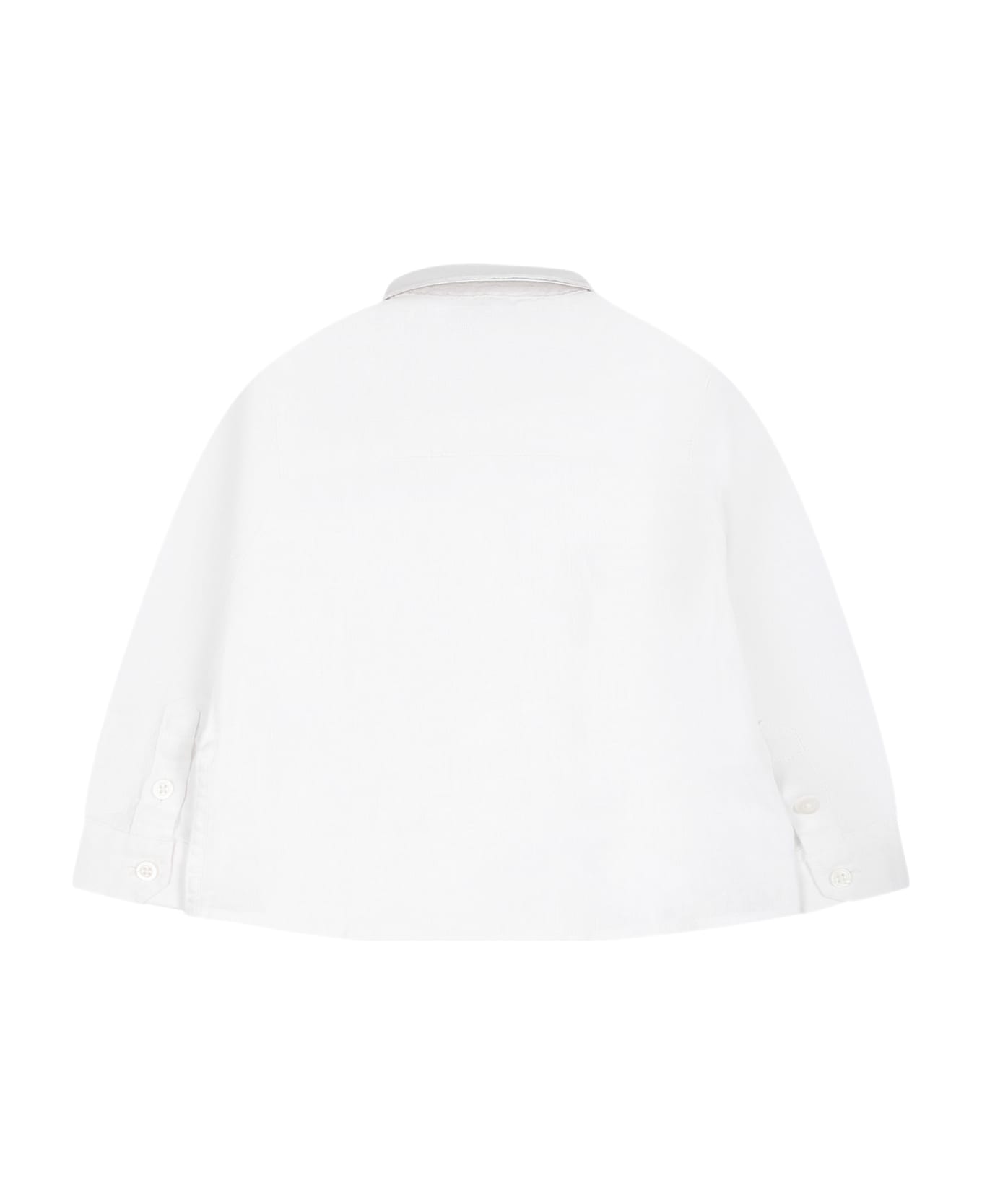 Emporio Armani White Shirt For Baby Boy With Iconic Eagle - White シャツ