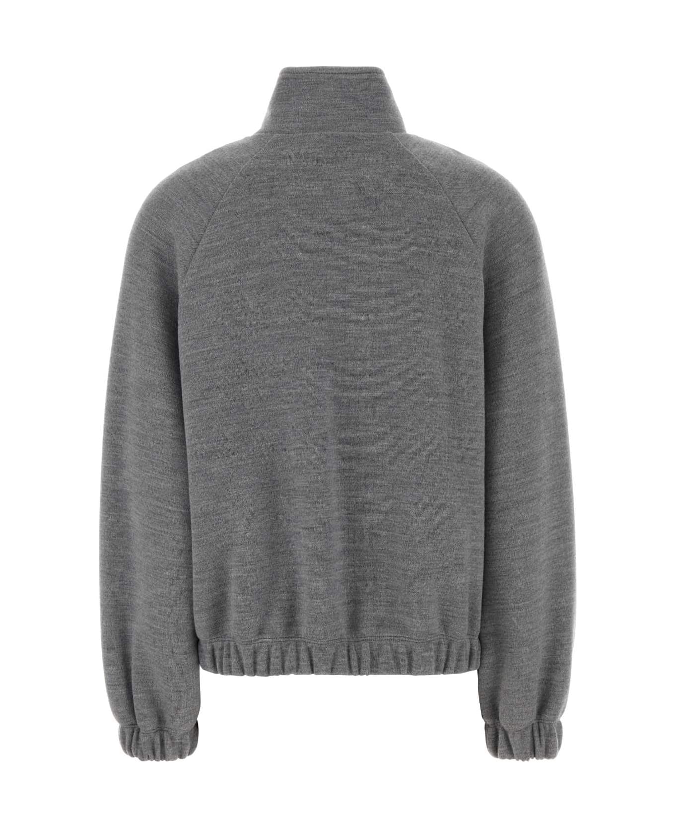 Max Mara Melange Grey Wool Blend Frine Oversize Sweatshirt - GRIGIO CHIARO