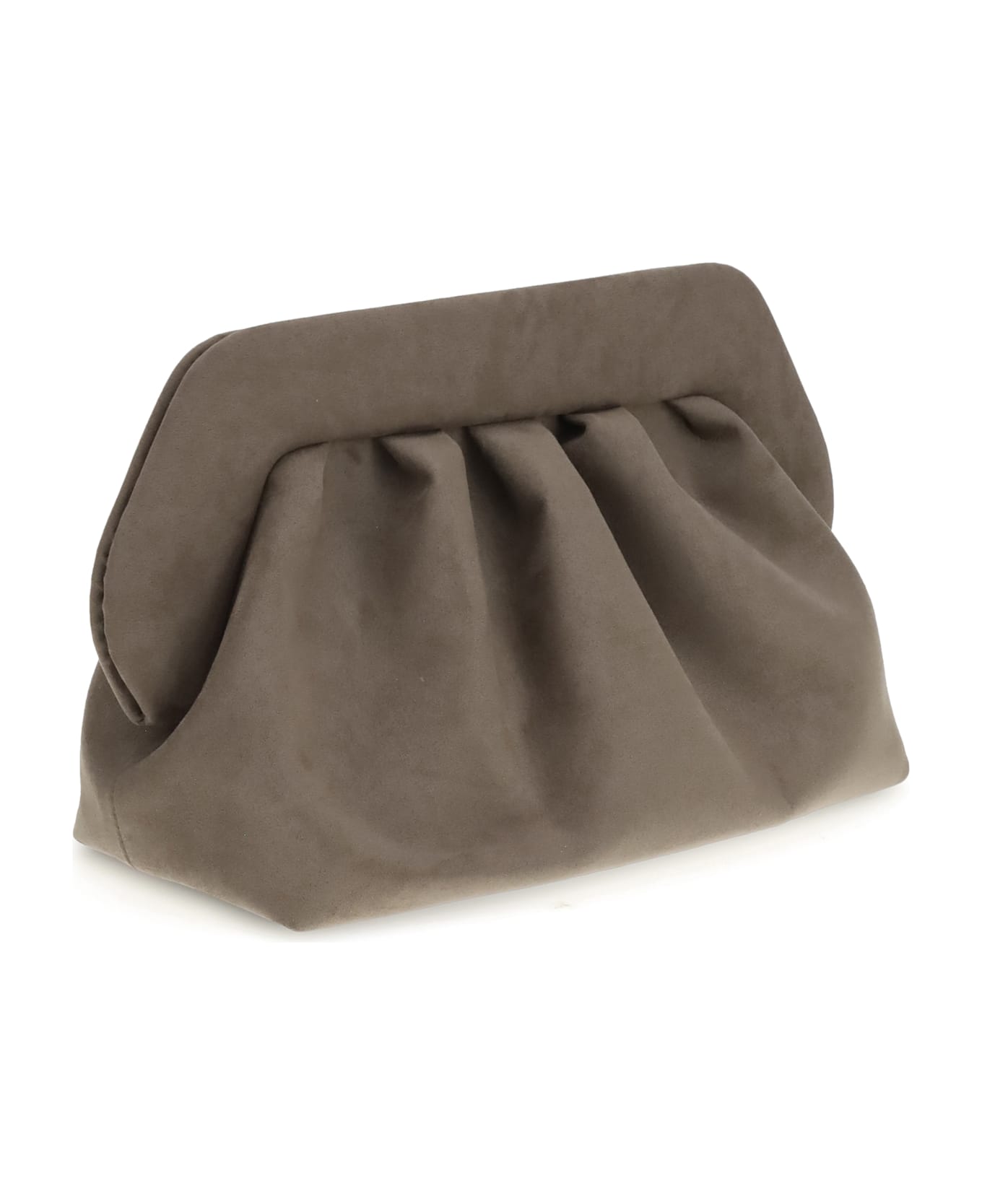 THEMOIRè Bios Suede Clutch Bag - MUD