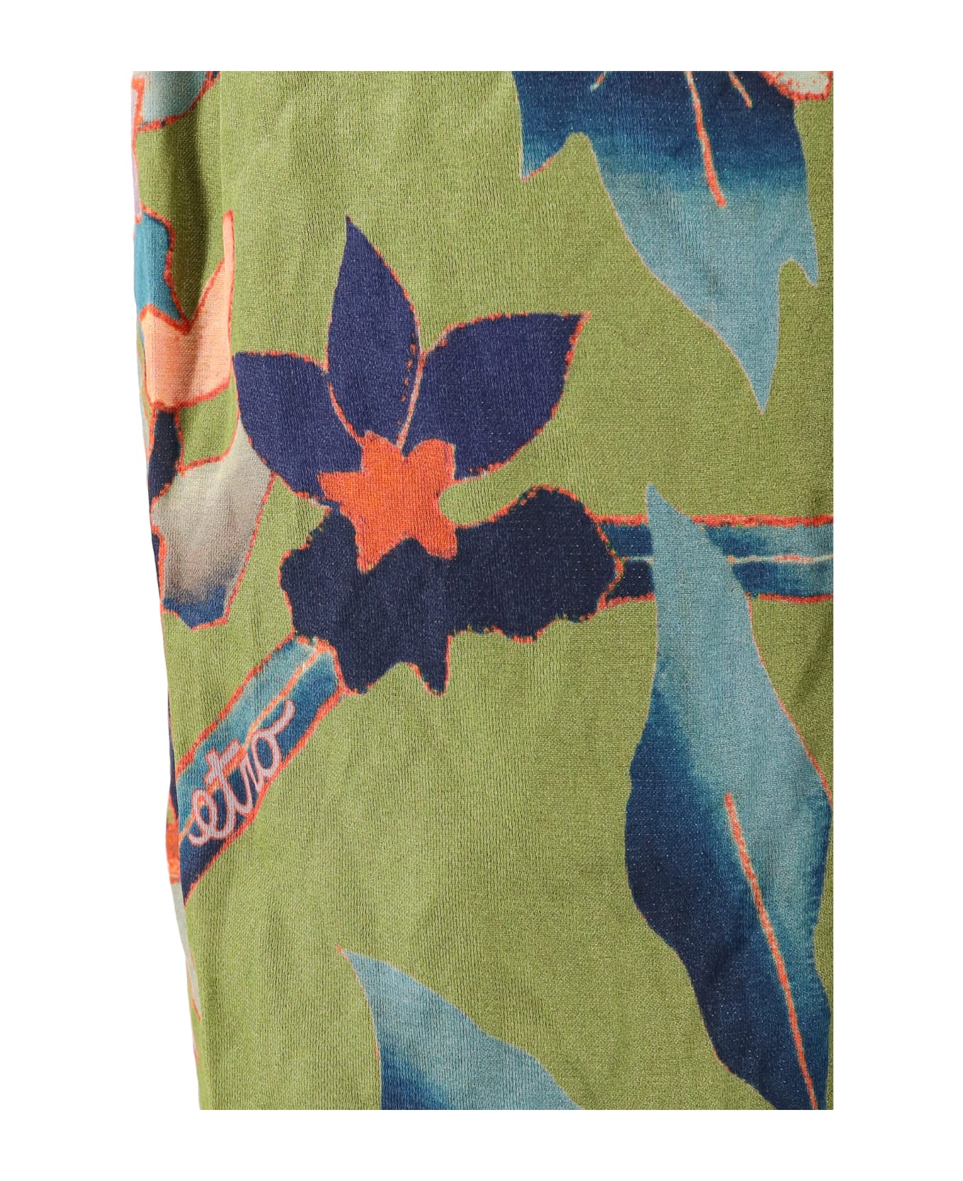 Etro Bermuda Shorts With Floral Print - Green ショートパンツ