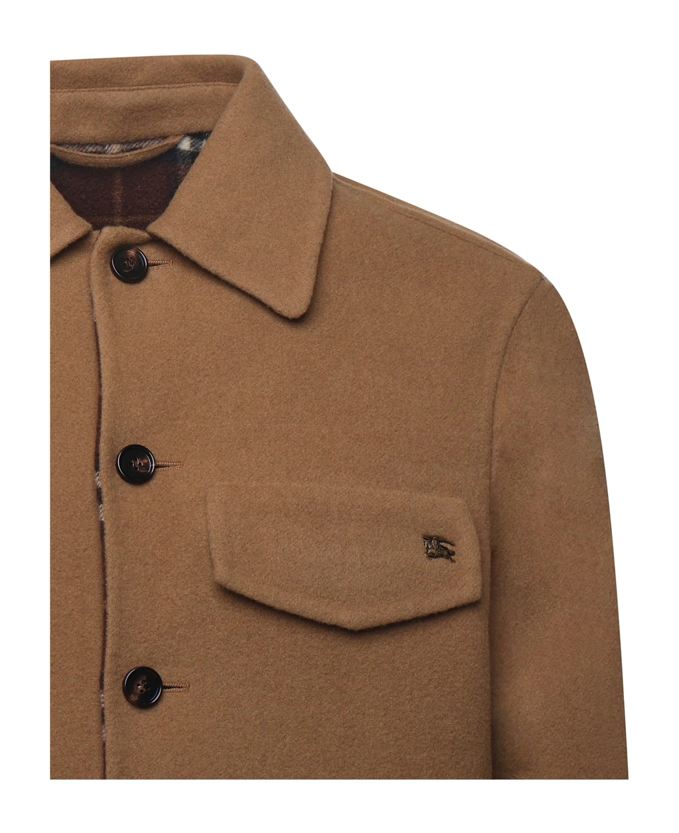 Burberry Double-faced Wool Shirt - Camel/Treacle Brown