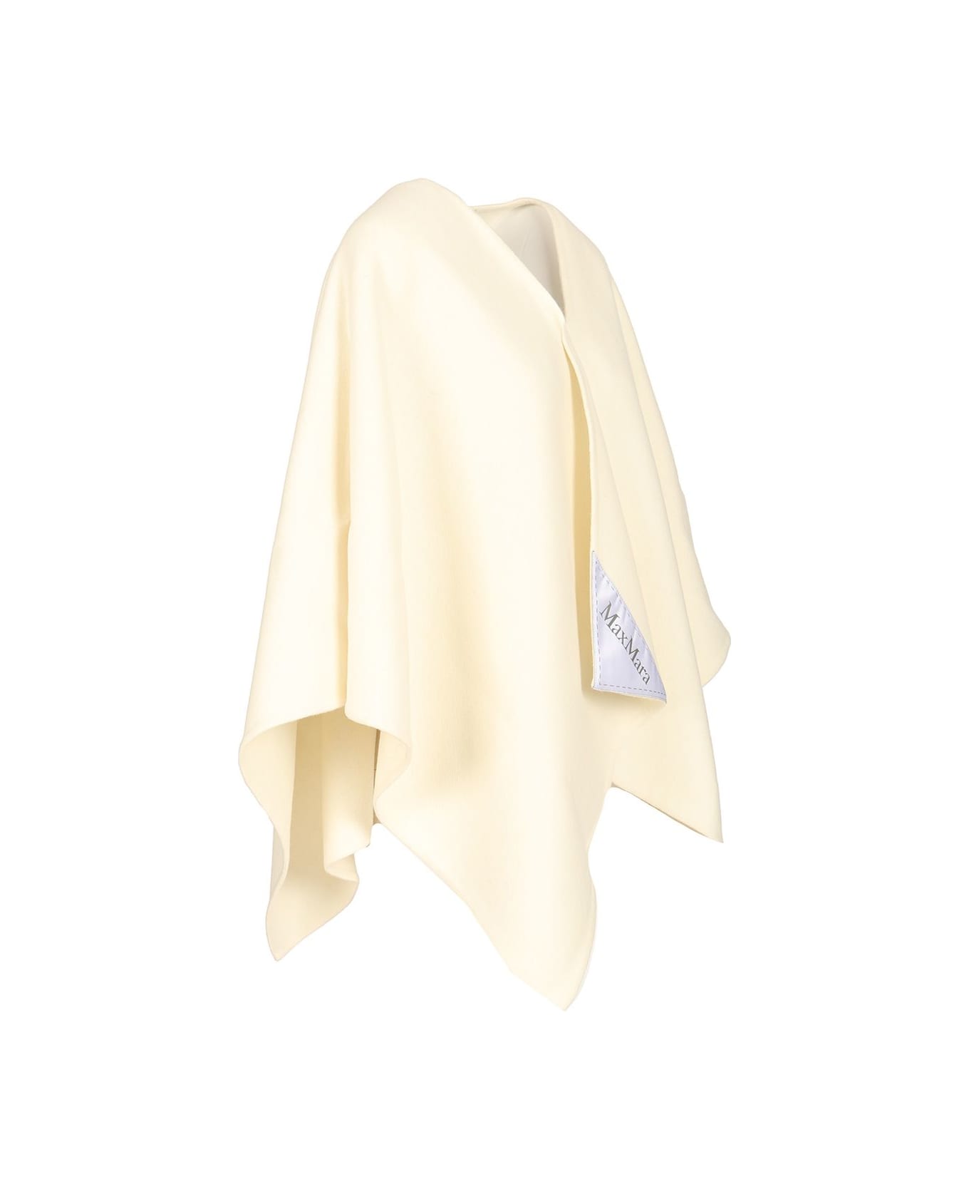 Max Mara Asymmetrical Poncho - White