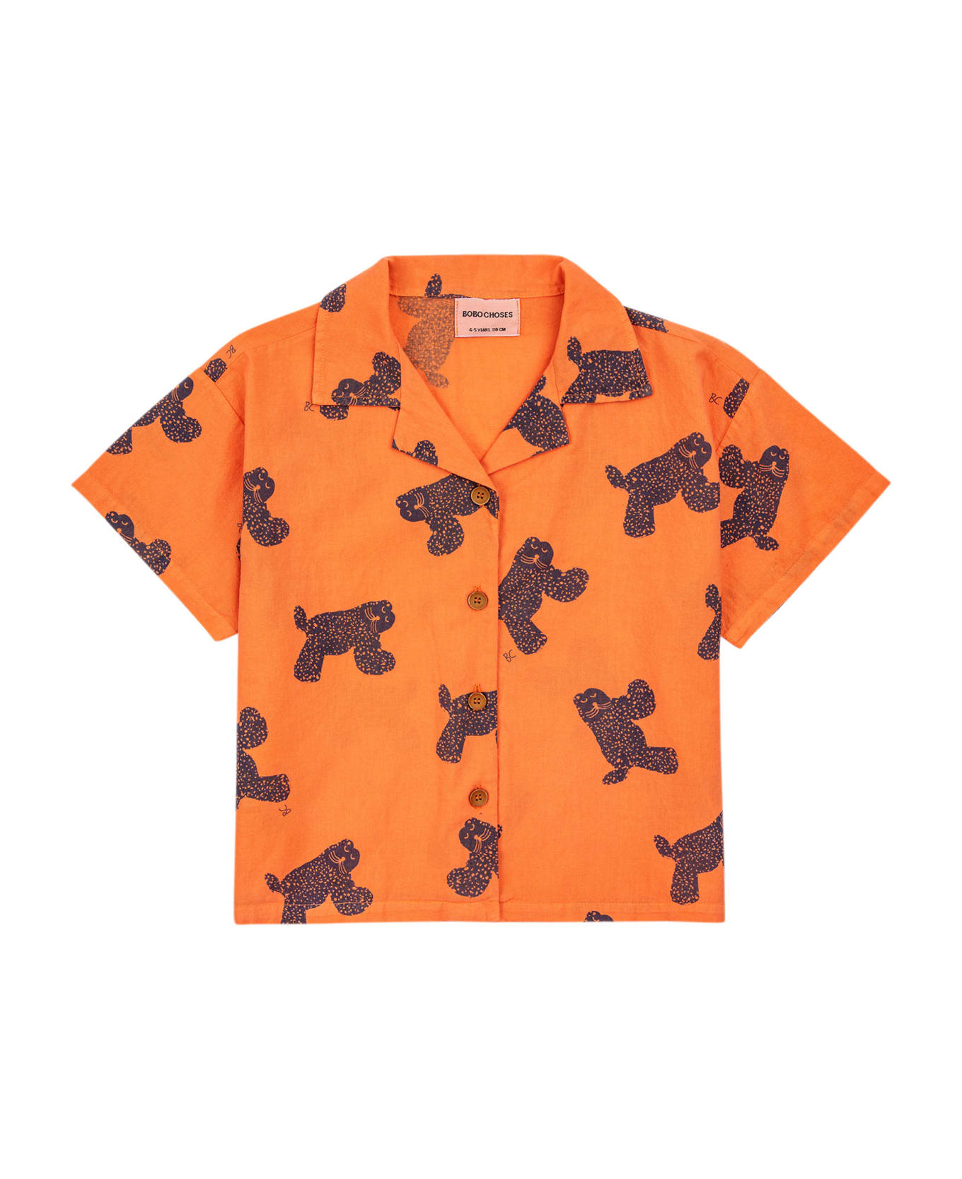 Bobo Choses Orange Shirt For Kids With Chetaahs - Orange