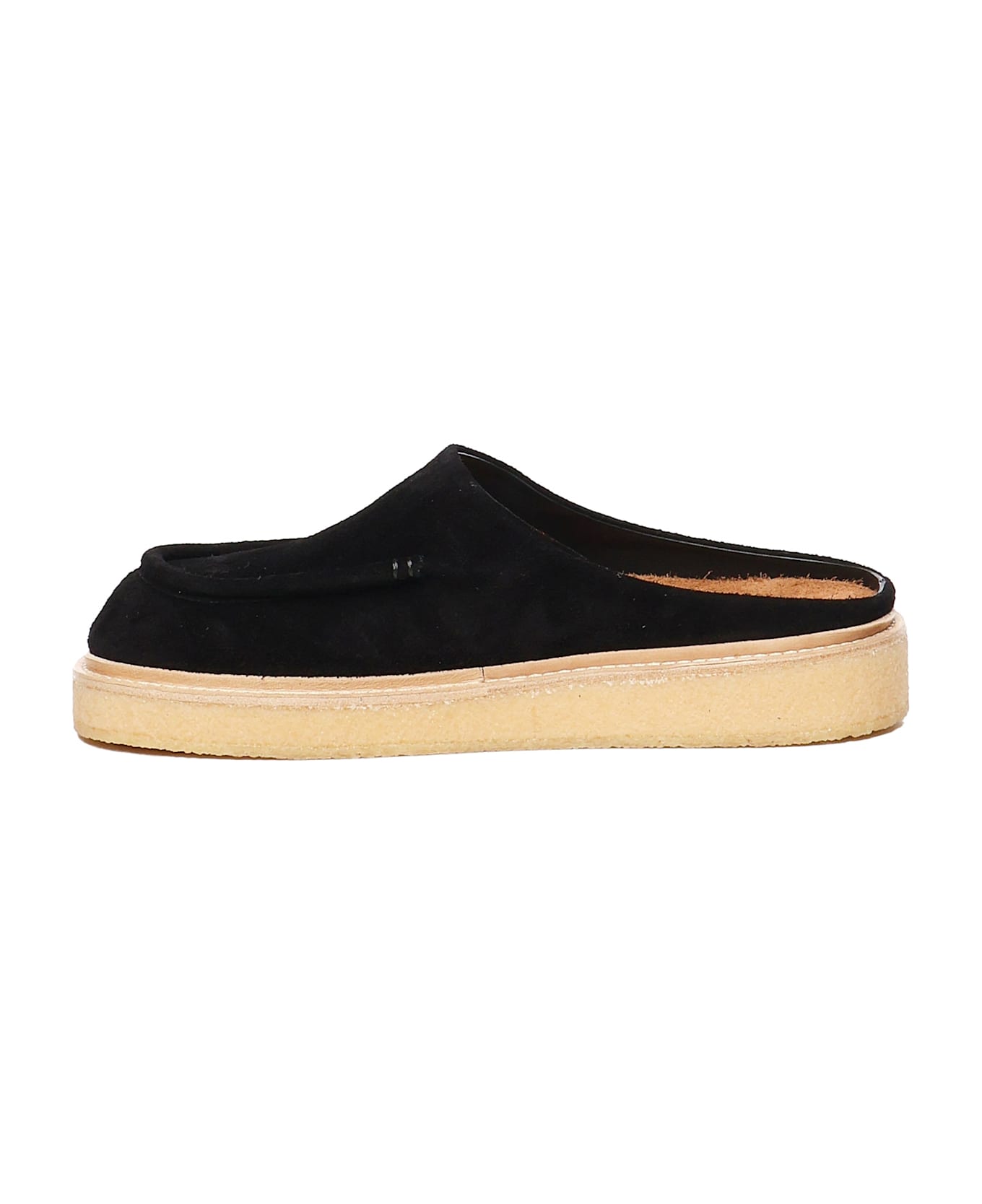 Marni Black Suede Sabot With Para Sole - Black