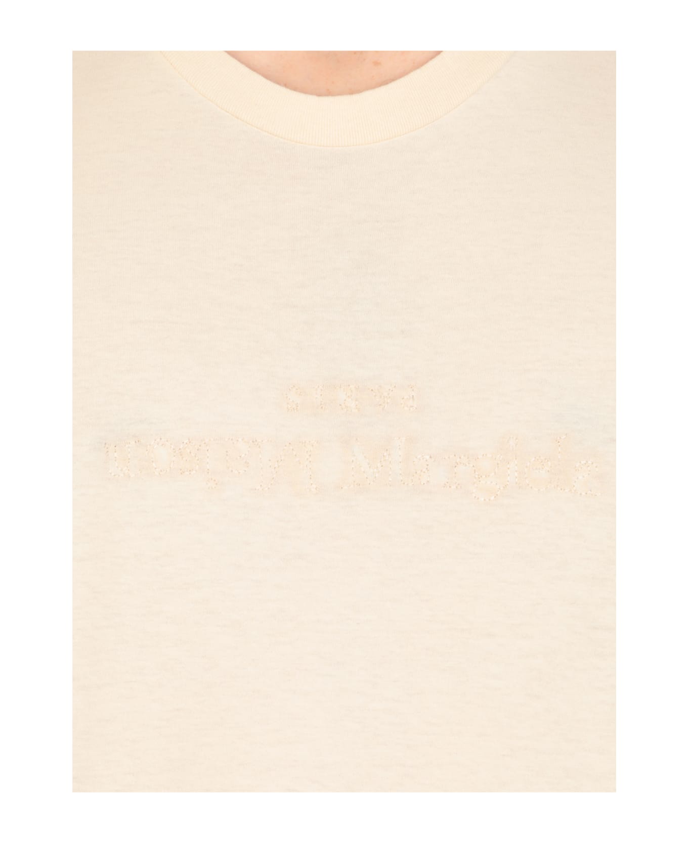 Maison Margiela T-shirt With Logo - Beige