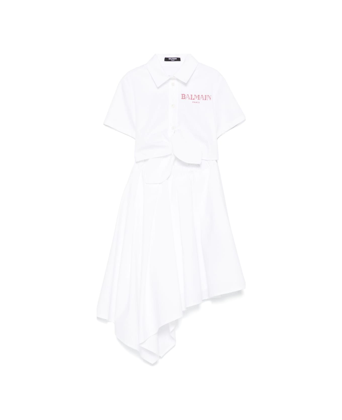 Balmain Abito Con Logo - White
