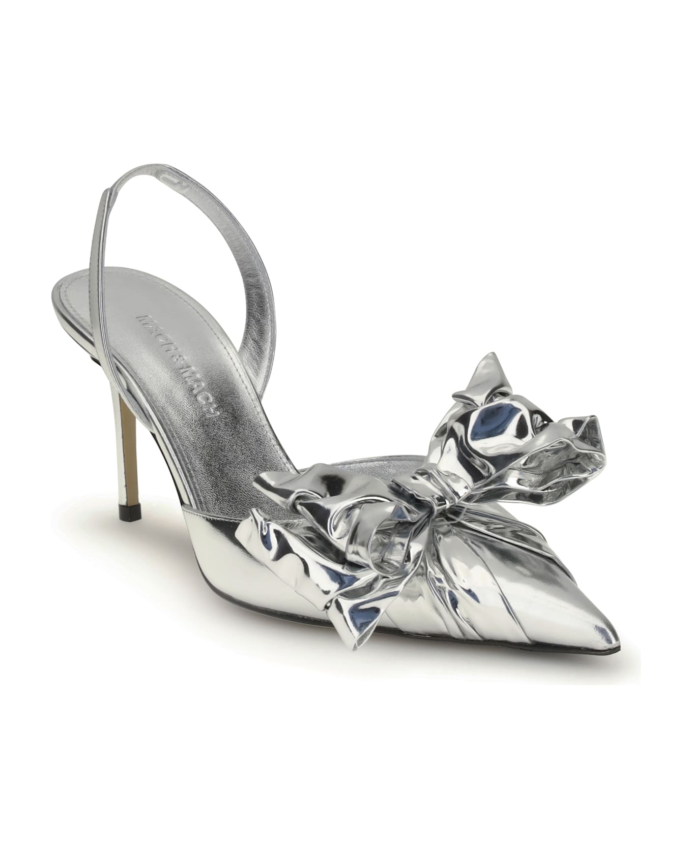 Mach 
Mach Cadeau Silver Wrapped Leather Pumps
