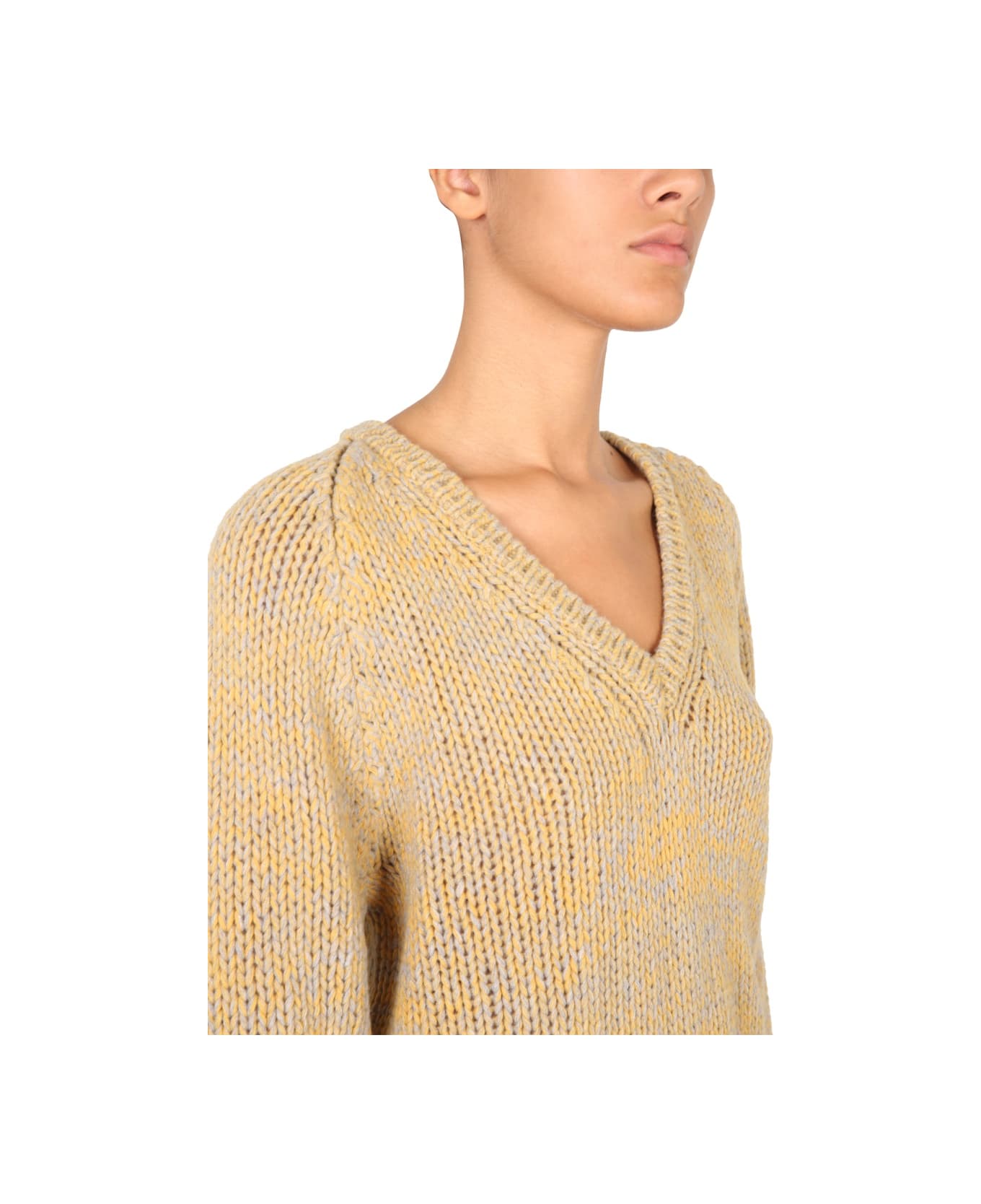 Aspesi V-neck Sweater - YELLOW