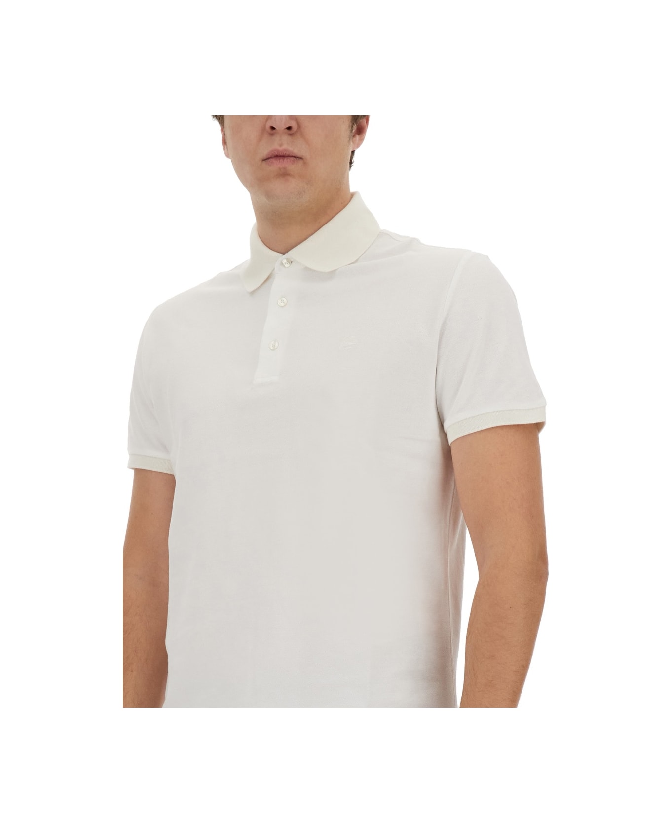 Etro Polo Shirt With Pegasus Motif - WHITE