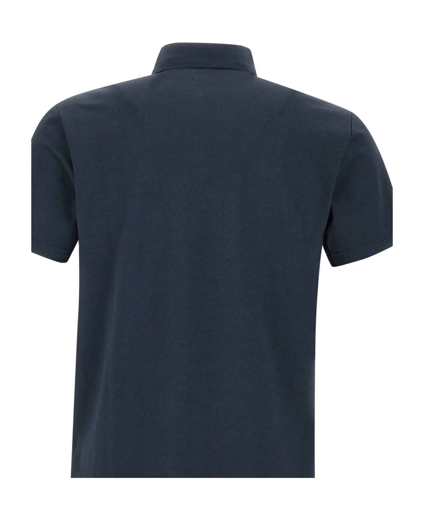 Peuterey "mezzola" Cotton And Silk Polo Shirt - BLUE