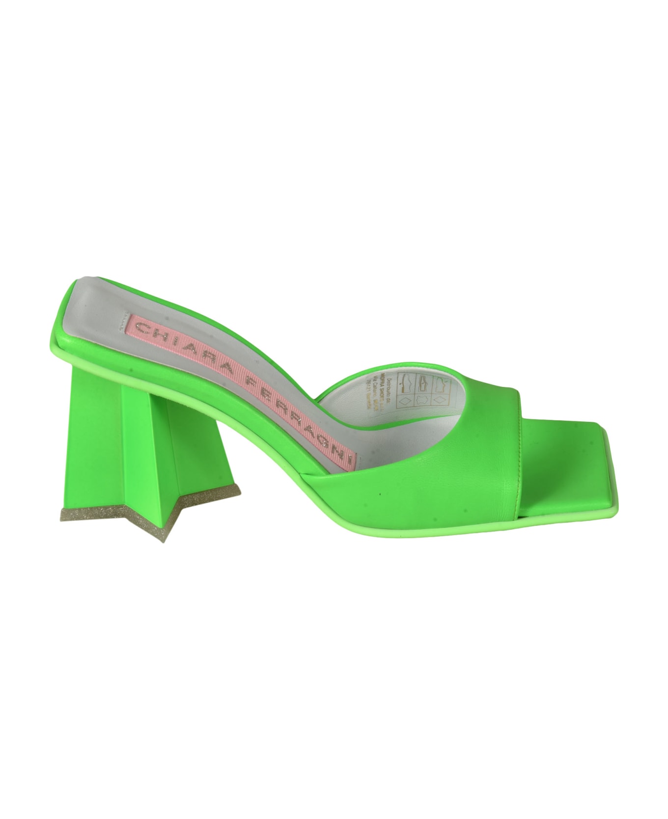 Chiara Ferragni Star Heel 85 Mules - Bright Green